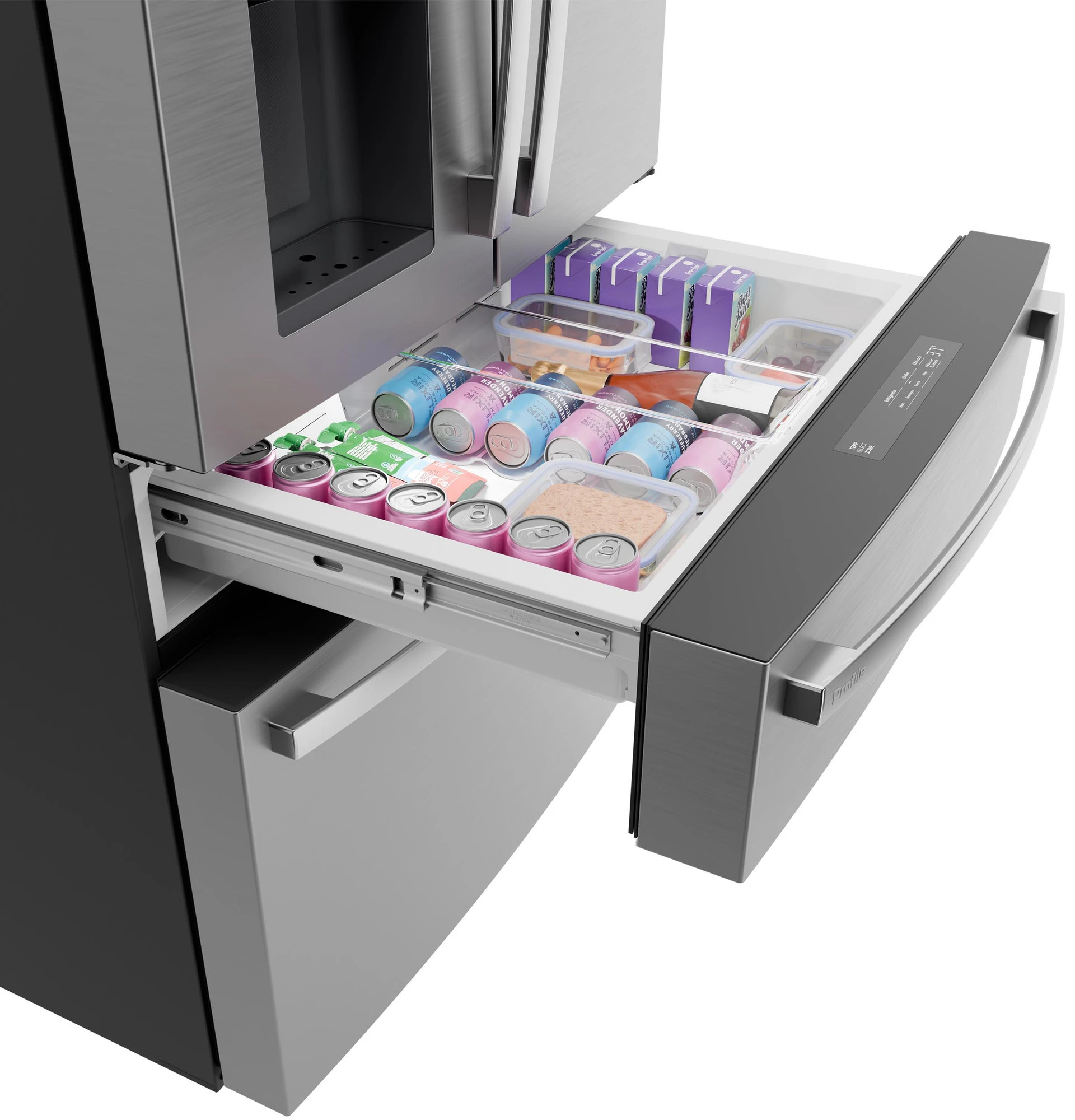 22.4 Cu. Ft. Smart Counter-Depth 4-Door French-Door Refrigerator with Kitchen Assistant PXD22HYYFS