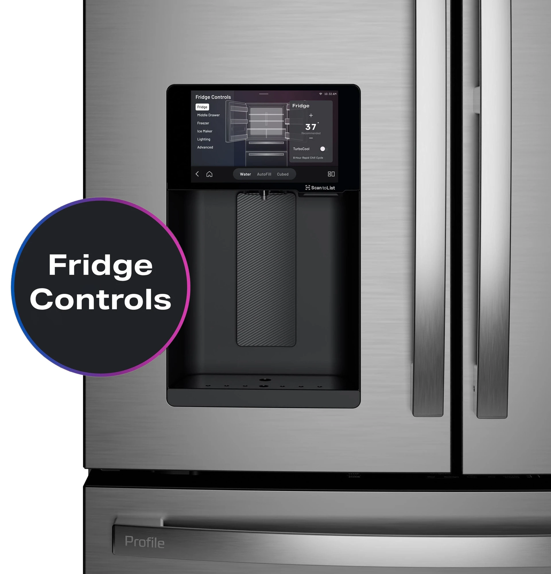 22.4 Cu. Ft. Smart Counter-Depth 4-Door French-Door Refrigerator with Kitchen Assistant PXD22HYYFS