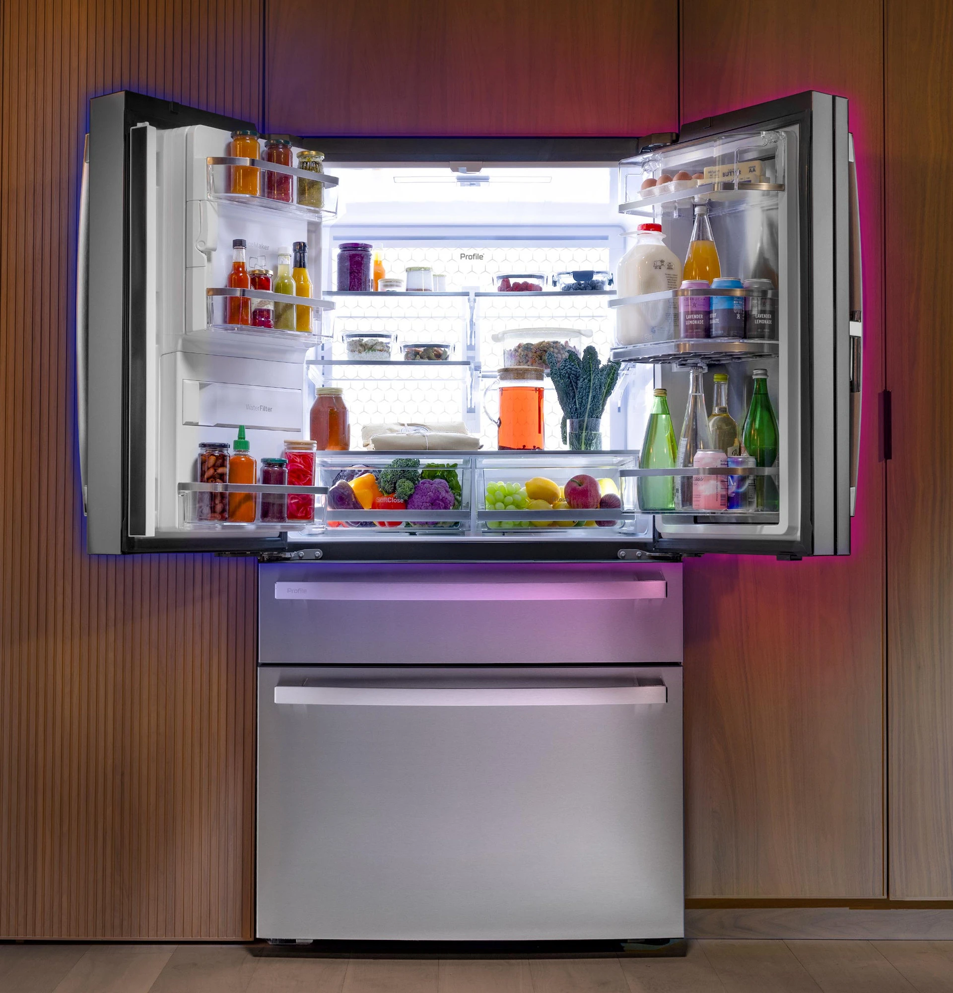 22.4 Cu. Ft. Smart Counter-Depth 4-Door French-Door Refrigerator with Kitchen Assistant PXD22HYYFS