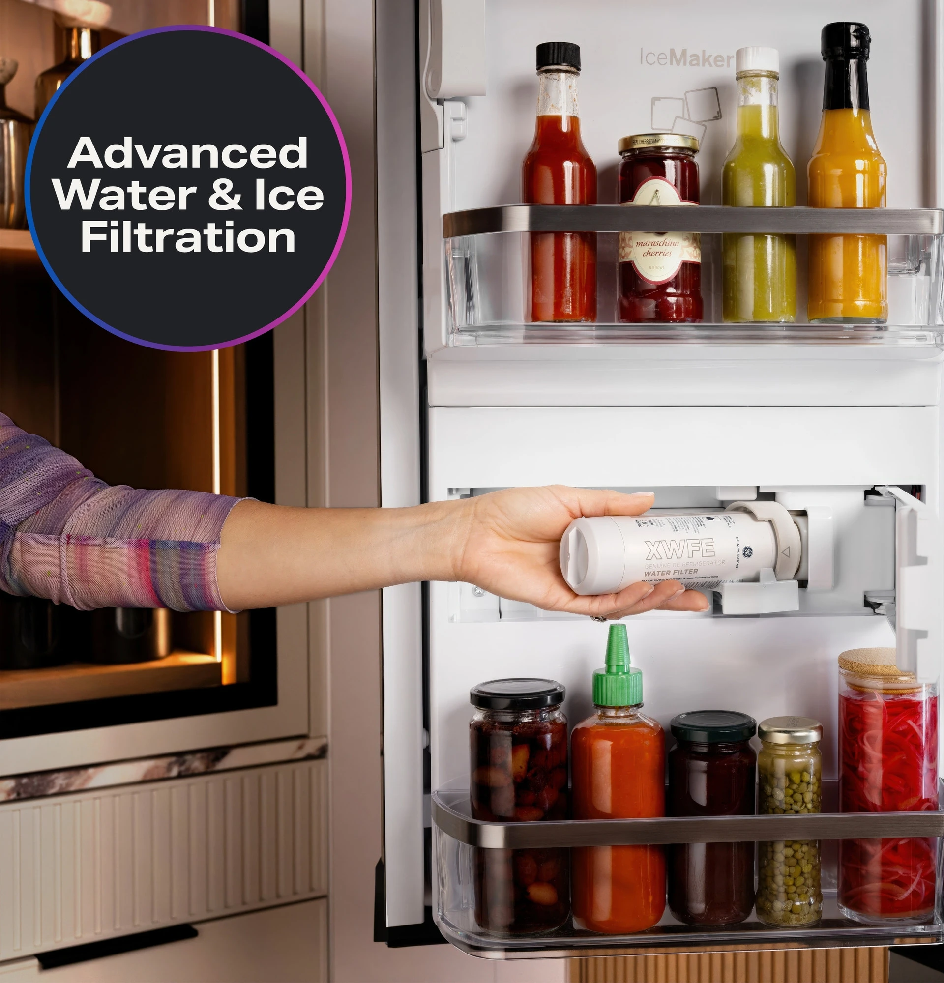 22.4 Cu. Ft. Smart Counter-Depth 4-Door French-Door Refrigerator with Kitchen Assistant PXD22HYYFS