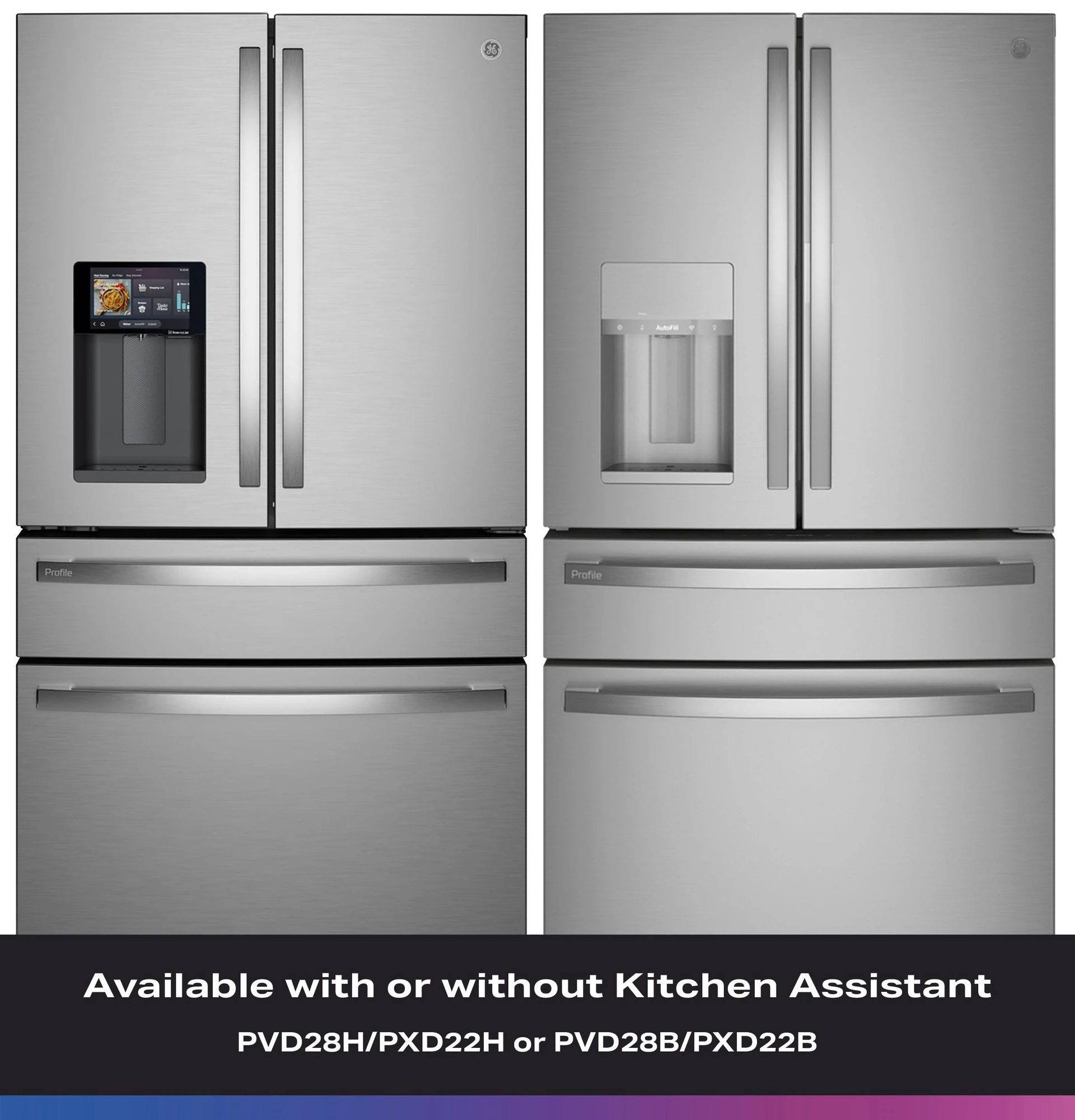 22.4 Cu. Ft. Smart Counter-Depth 4-Door French-Door Refrigerator with Kitchen Assistant PXD22HYYFS