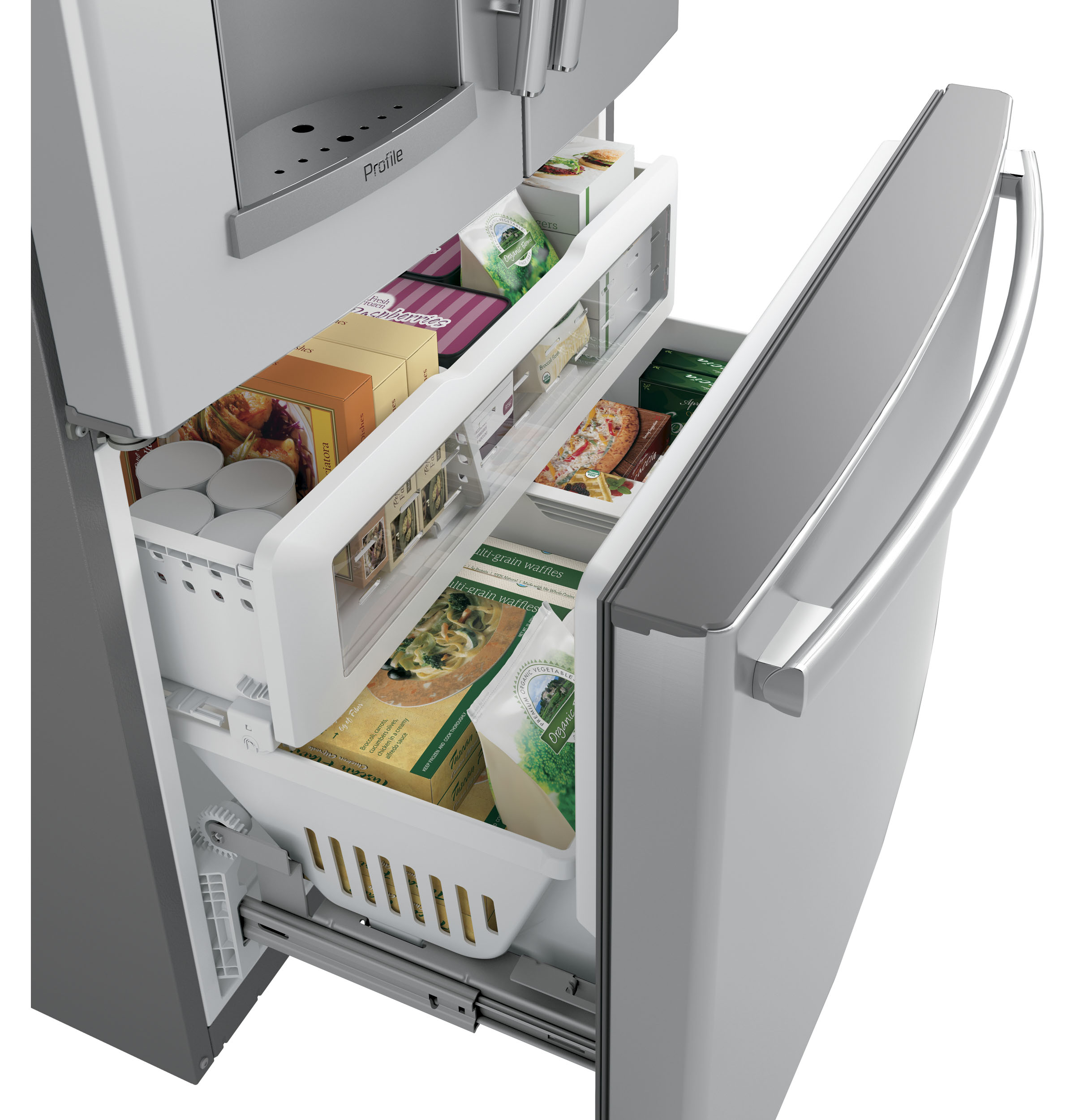 Series 22.1 Cu. Ft. Counter-Depth French-Door Refrigerator with Door In Door and Hands-Free AutoFill PYD22KSLSS