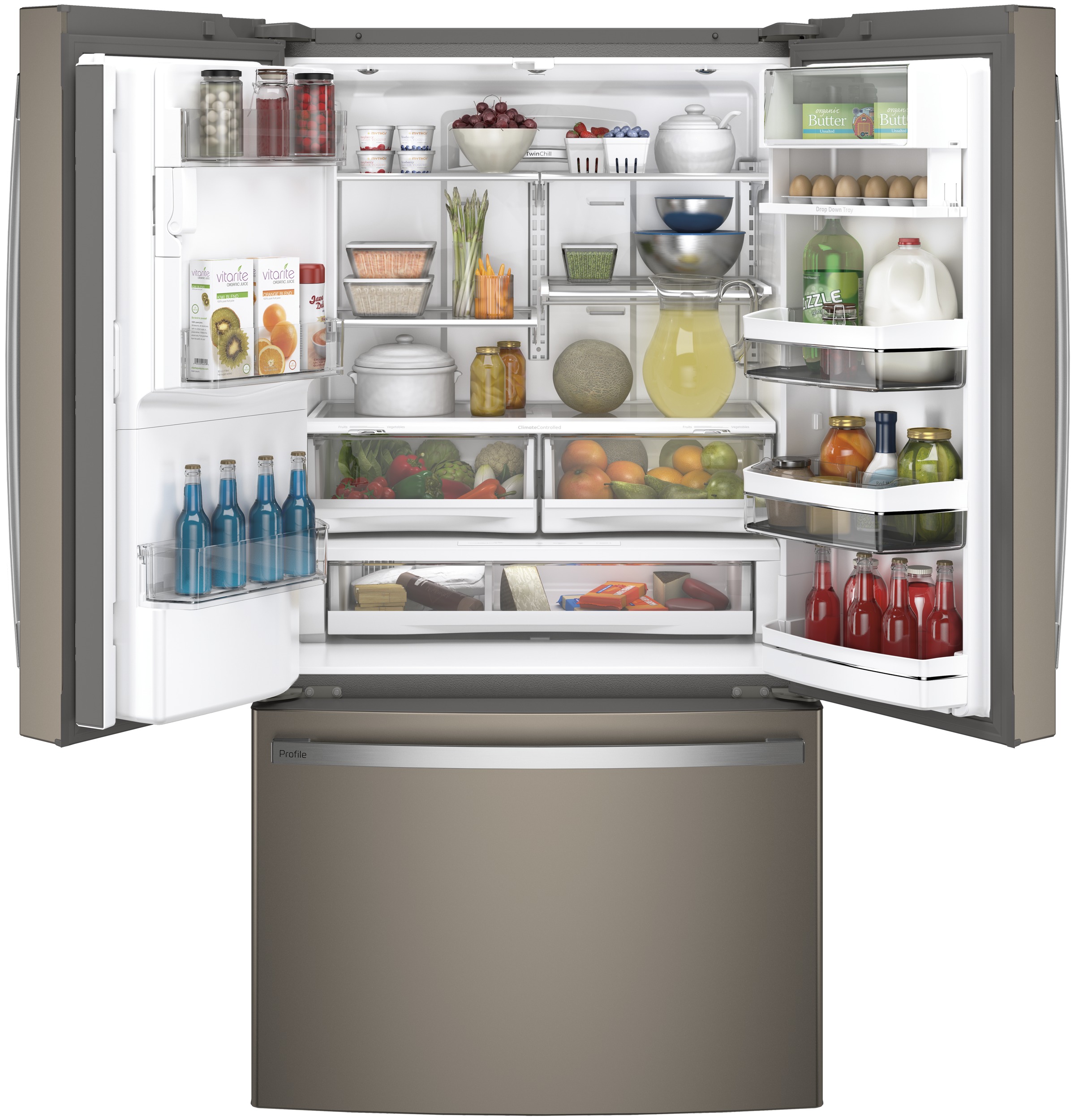 Series 22.1 Cu. Ft. Counter-Depth French-Door Refrigerator with Hands-Free AutoFill PYE22KMKES