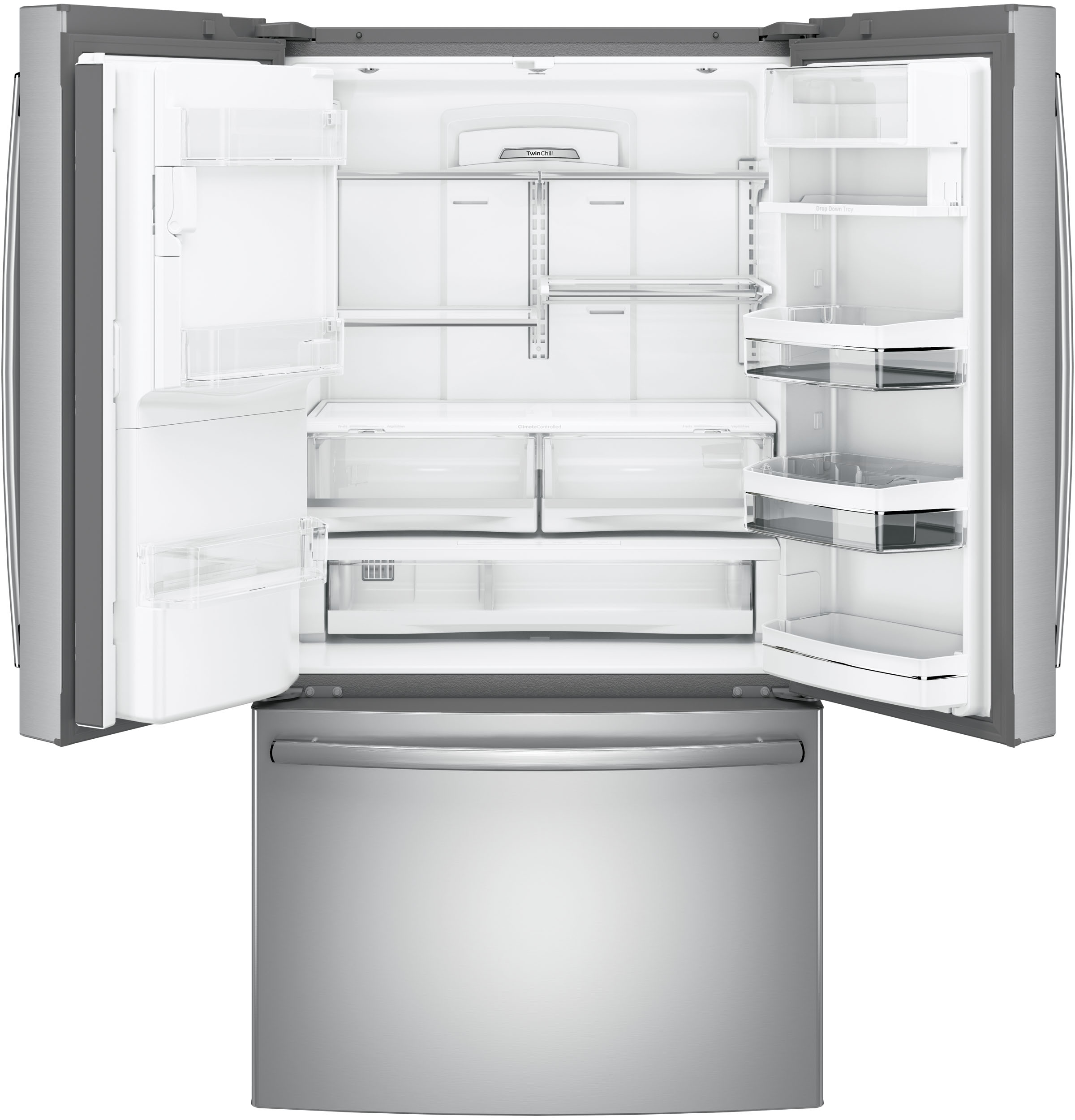 Series 22.1 Cu. Ft. Counter-Depth French-Door Refrigerator with Hands-Free AutoFill PYE22KSKSS