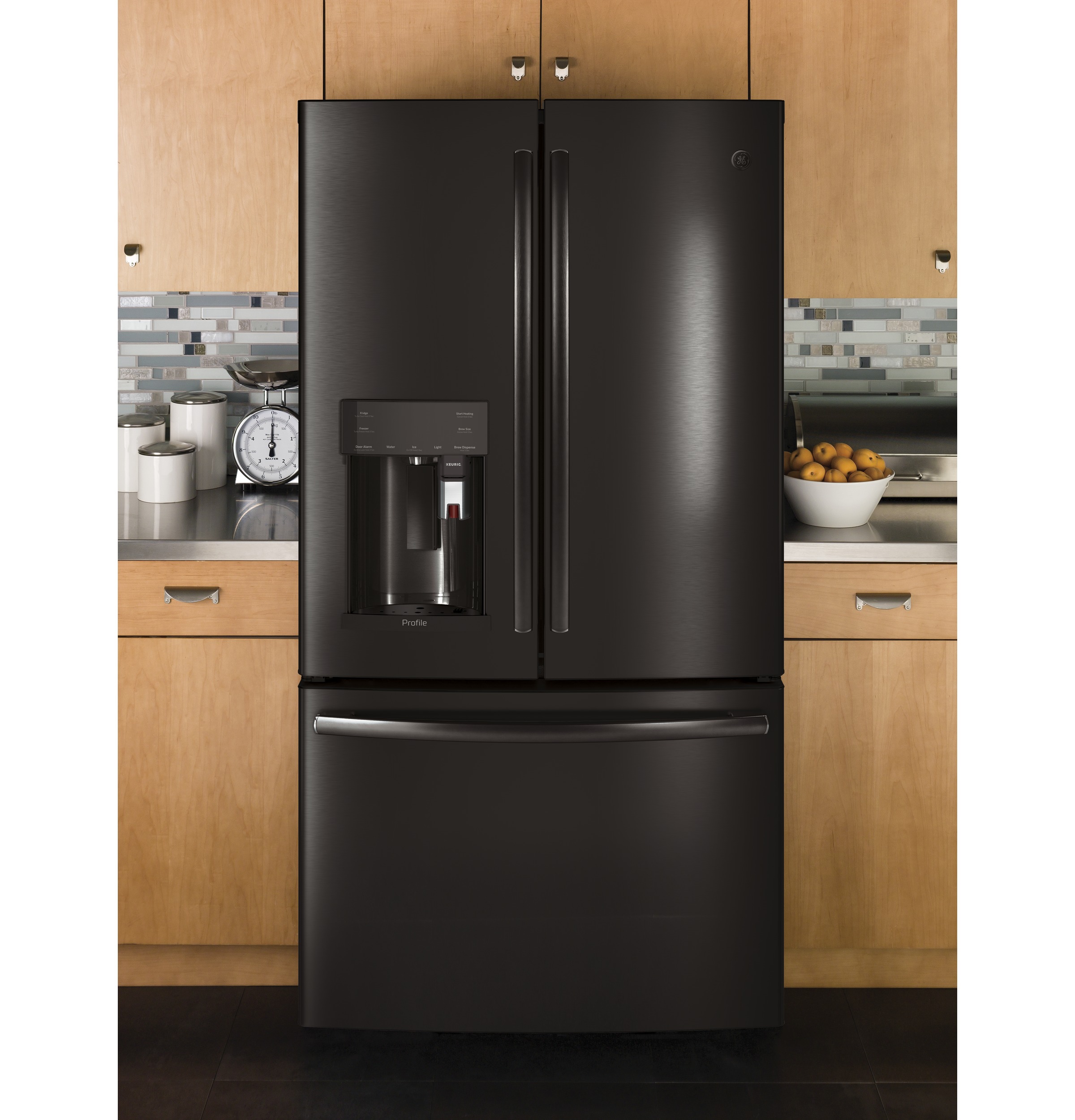 Series 22.2 Cu. Ft. Counter-Depth French-Door Refrigerator with Keurig K-Cup Brewing System PYE22PBLTS