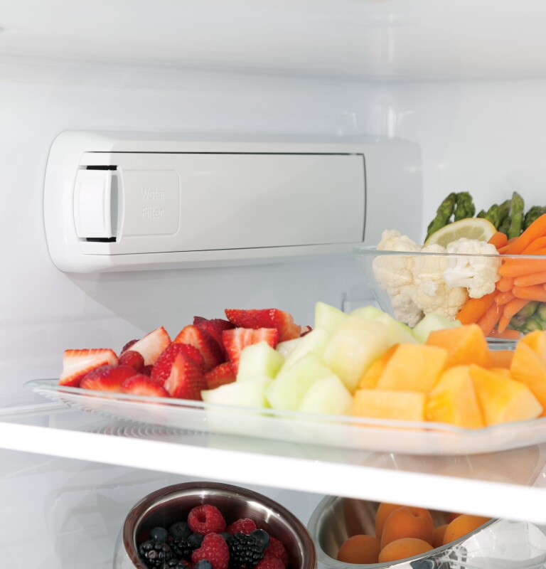 GE Profile Series 22.2 Cu. Ft. Counter-Depth French-Door Refrigerator with Keurig® K-Cup® Brewing System Slate PYE22PMKES Picture 1