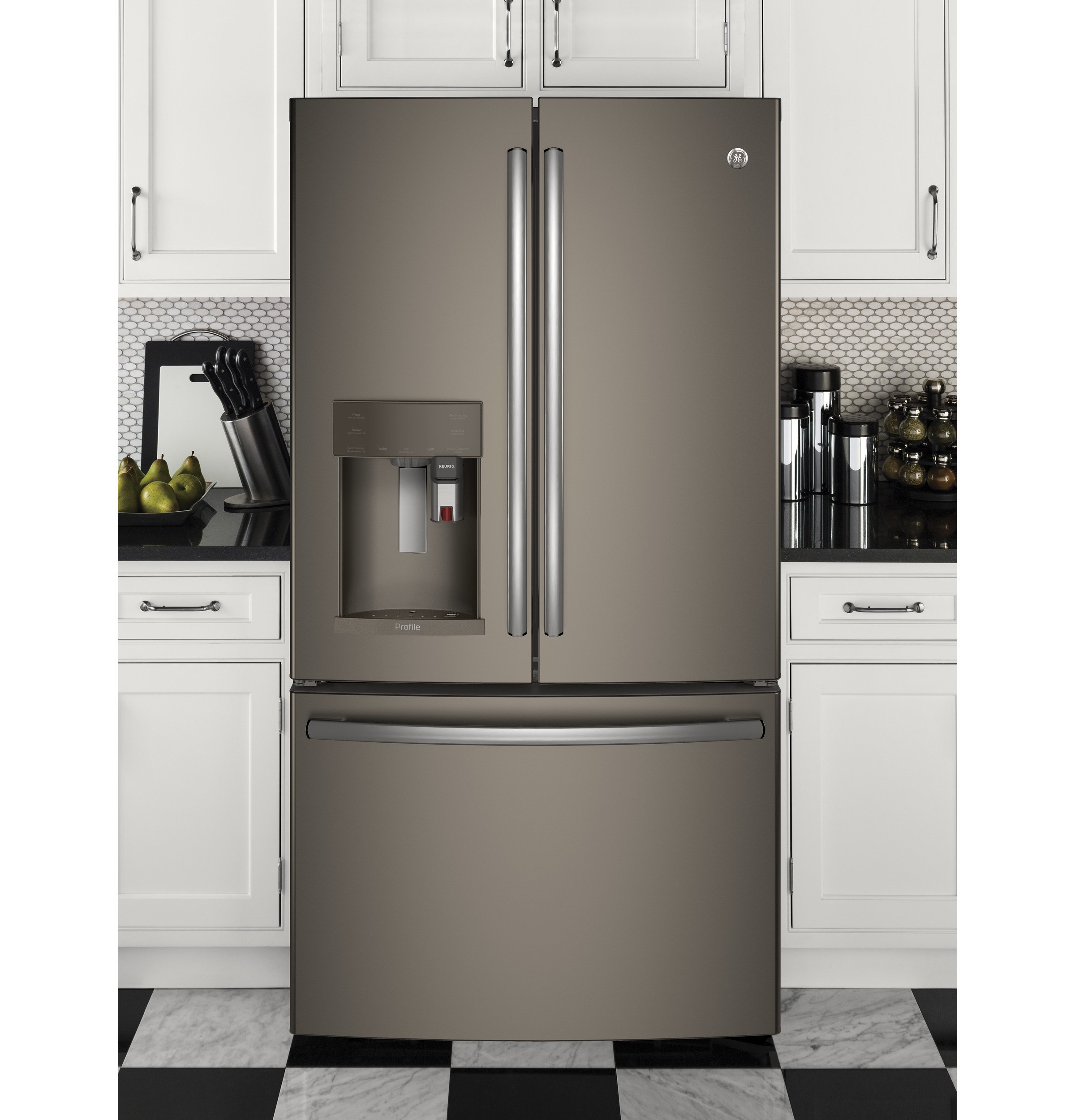 Series 22.2 Cu. Ft. Counter-Depth French-Door Refrigerator with Keurig K-Cup Brewing System PYE22PMKES