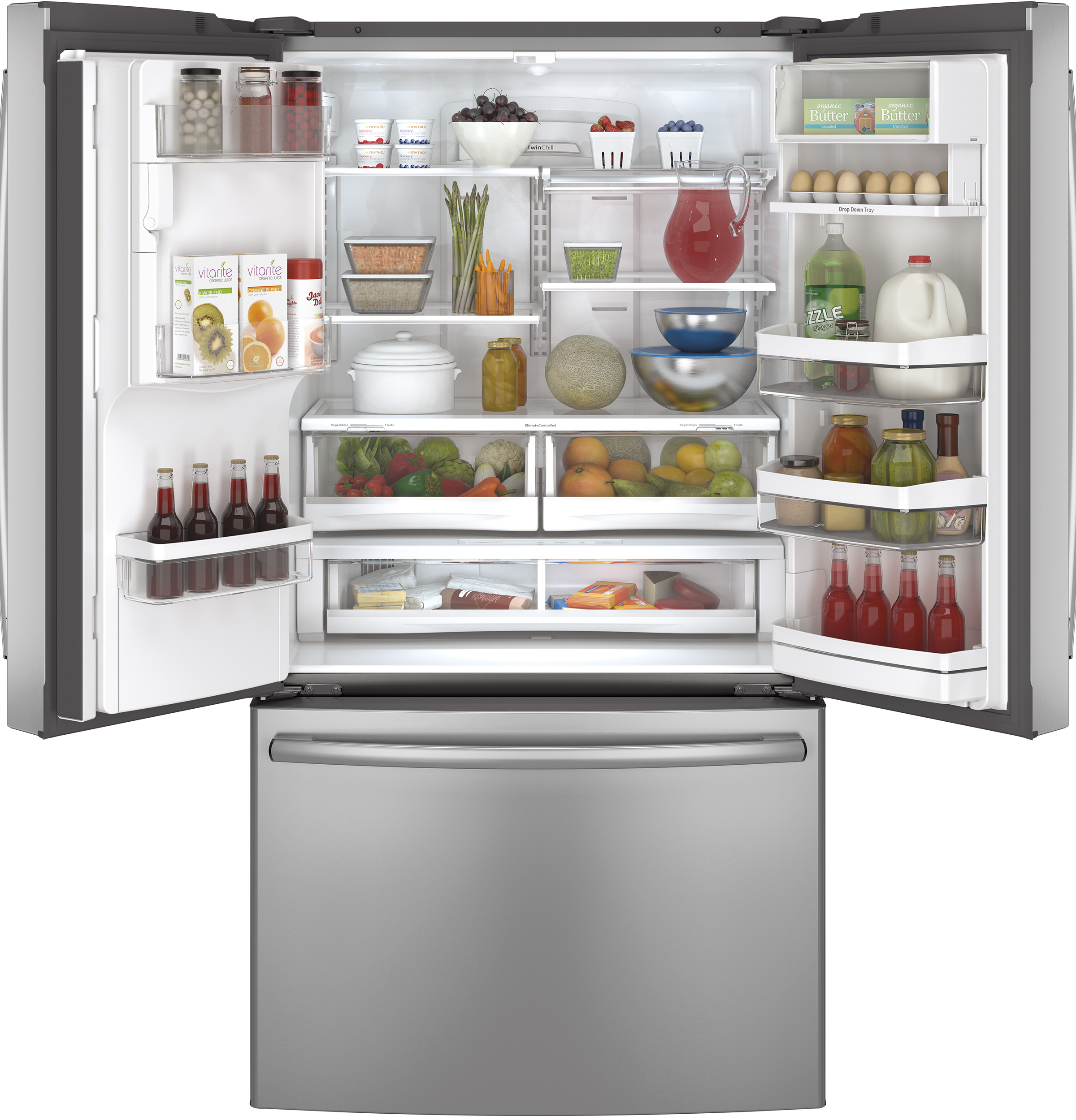 Series 22.1 Cu. Ft. Counter-Depth French-Door Refrigerator PYE22PSHSS