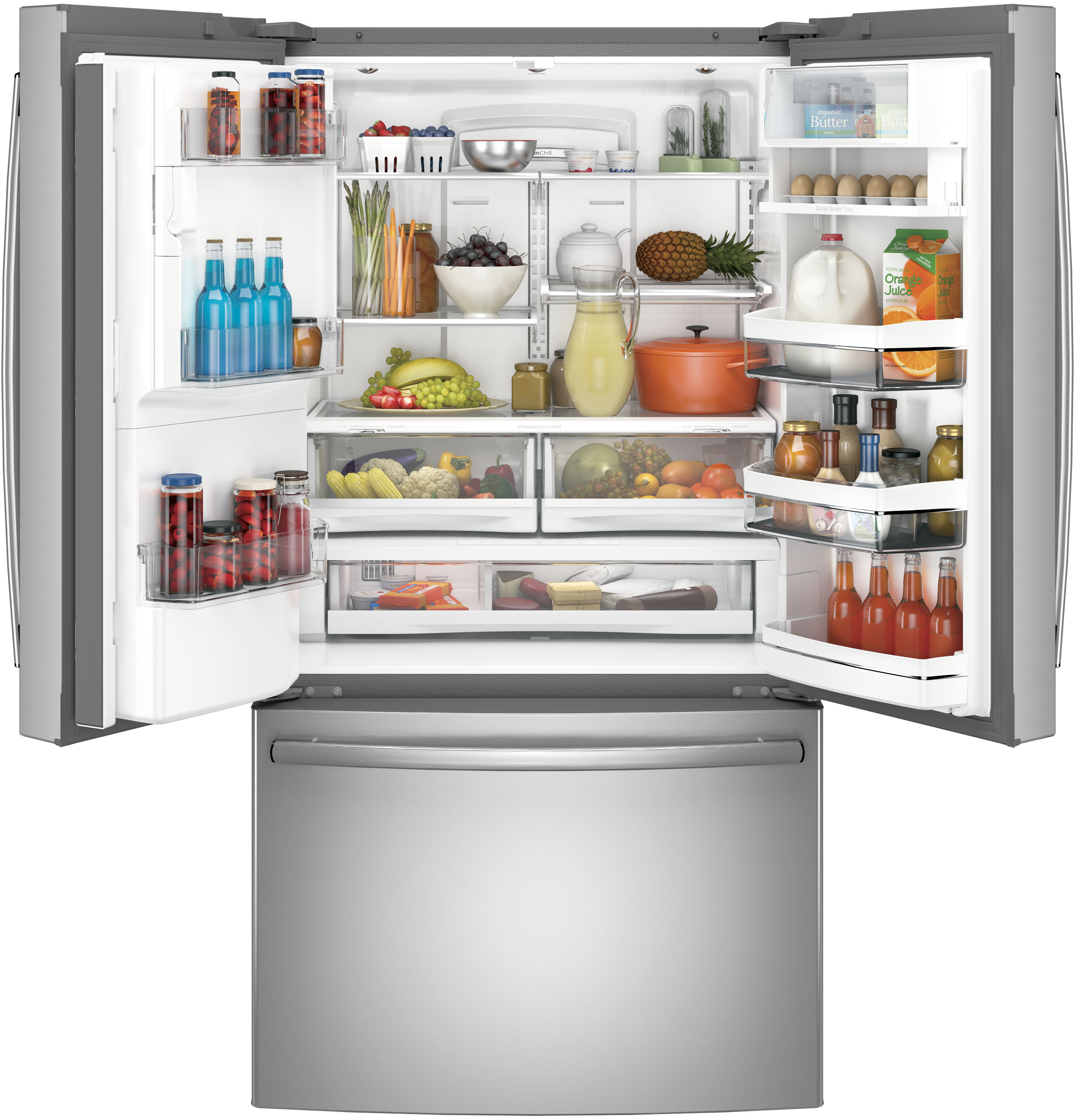 Series 22.1 Cu. Ft. Smart Counter-Depth French-Door Refrigerator with Keurig K-Cup Brewing System PYE22PSKSS