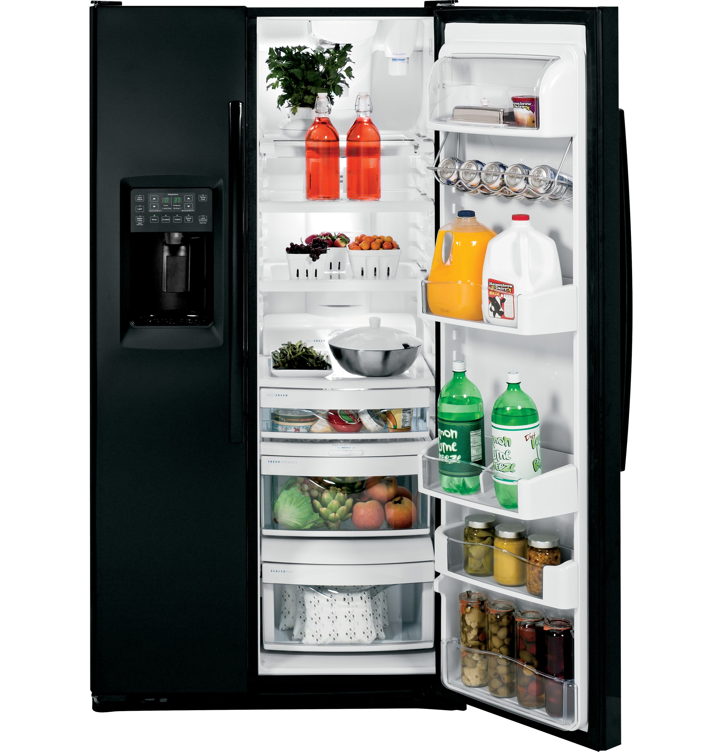 Series 23.3 Cu. Ft. Counter-Depth Side-by-Side Refrigerator PZS23KGEBB, product image 2 of 10