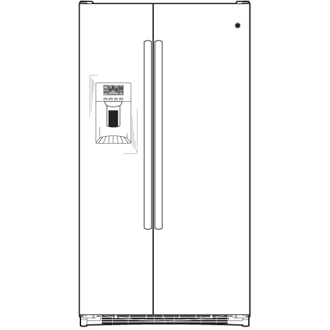 Series 23.3 Cu. Ft. Counter-Depth Side-by-Side Refrigerator PZS23KGEBB, product image 9 of 10