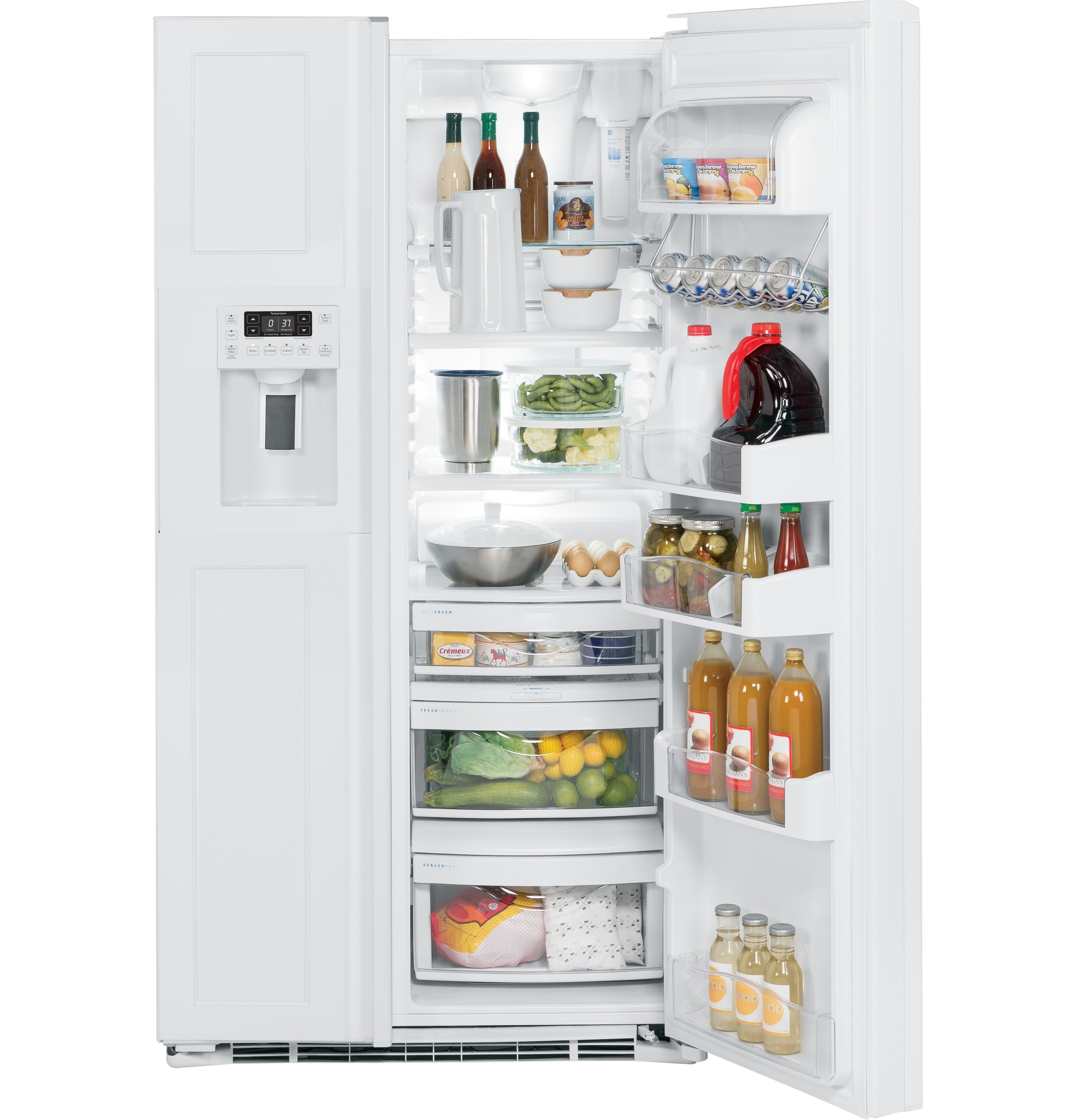 Series 23.3 Cu. Ft. Counter-Depth Side-by-Side Refrigerator PZS23KPEWV