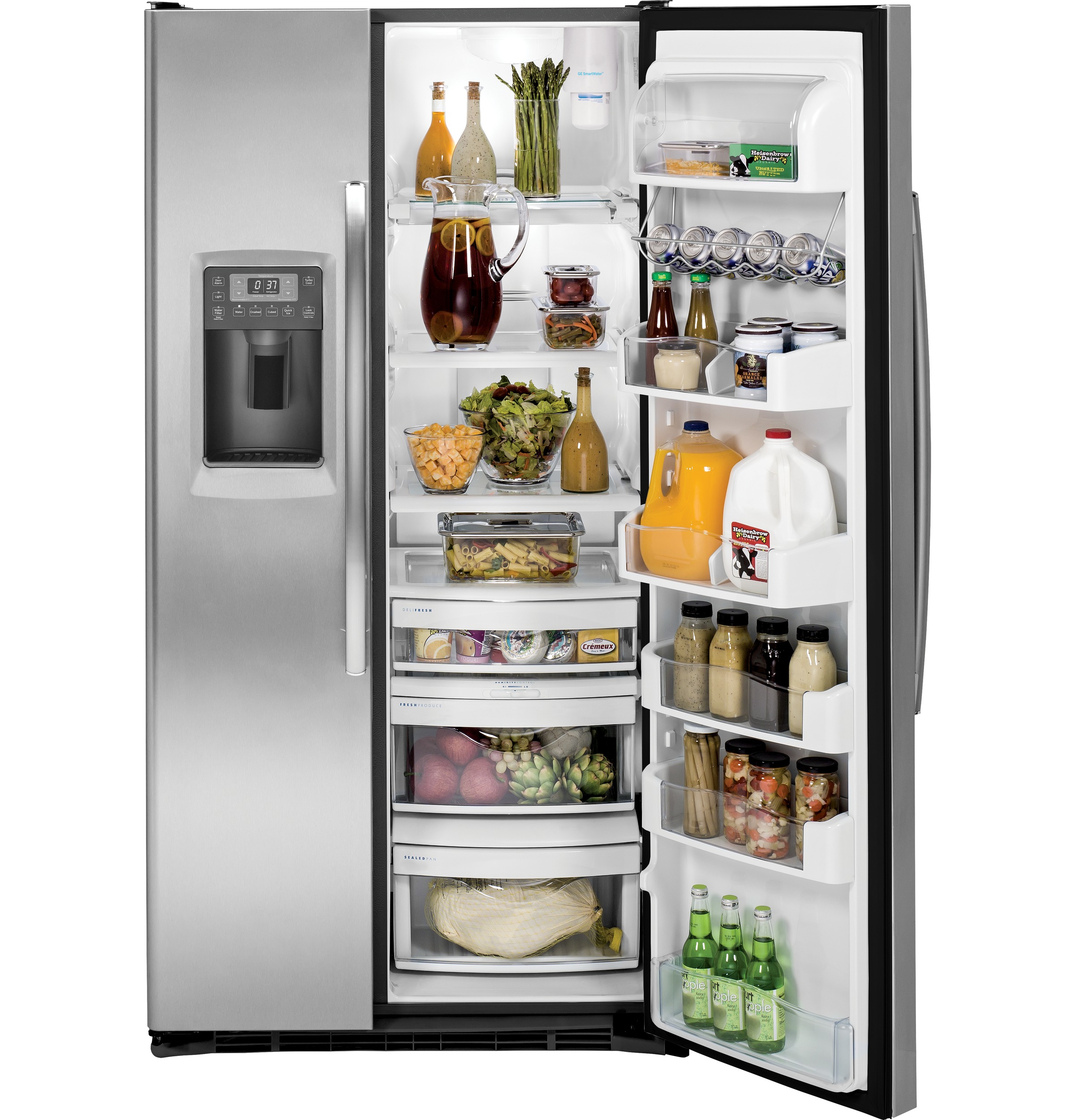 Series 24.6 Cu. Ft. Counter-Depth Side-by-Side Refrigerator PZS25KSESS