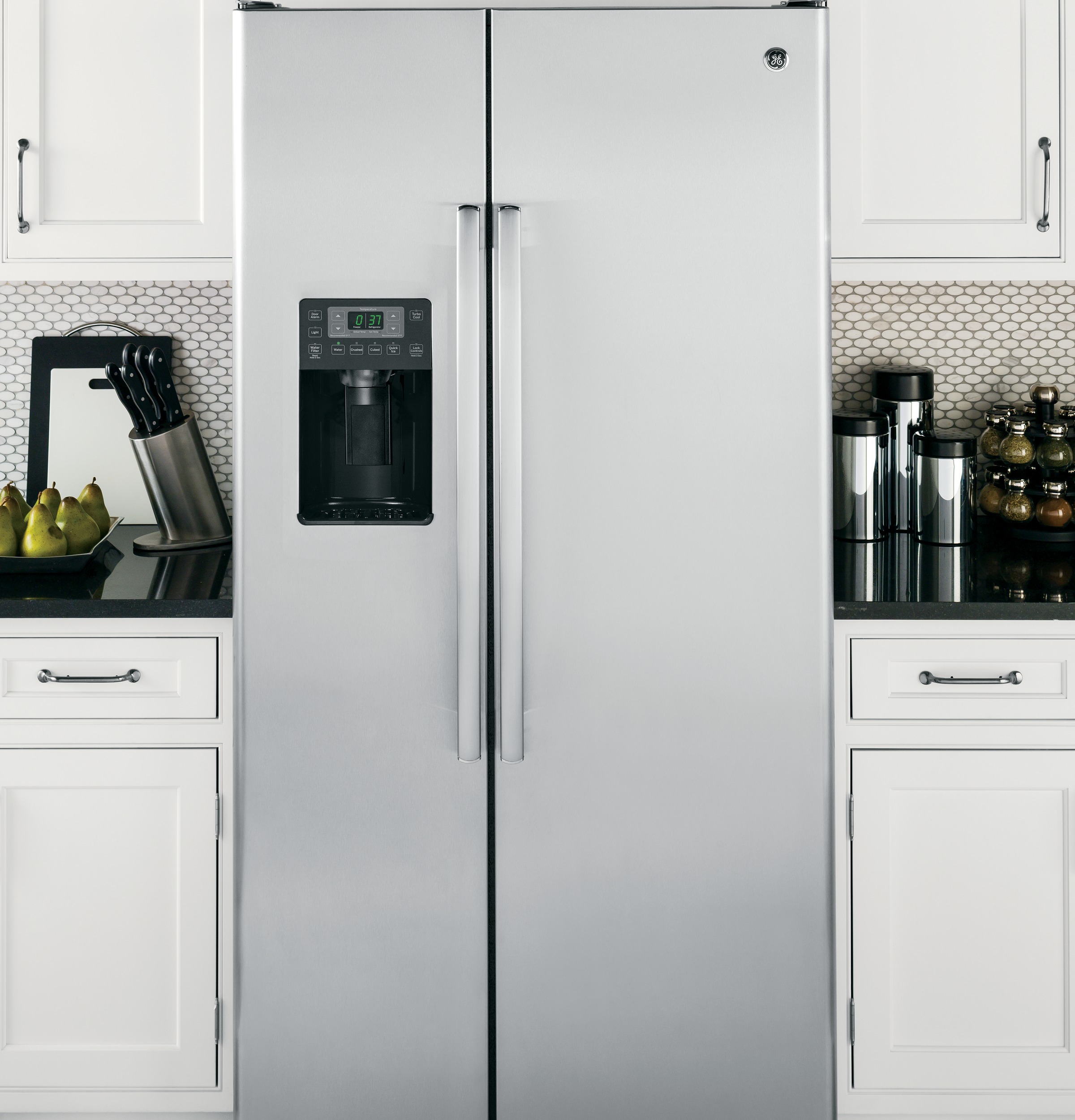 Series 24.6 Cu. Ft. Counter-Depth Side-by-Side Refrigerator PZS25KSESS