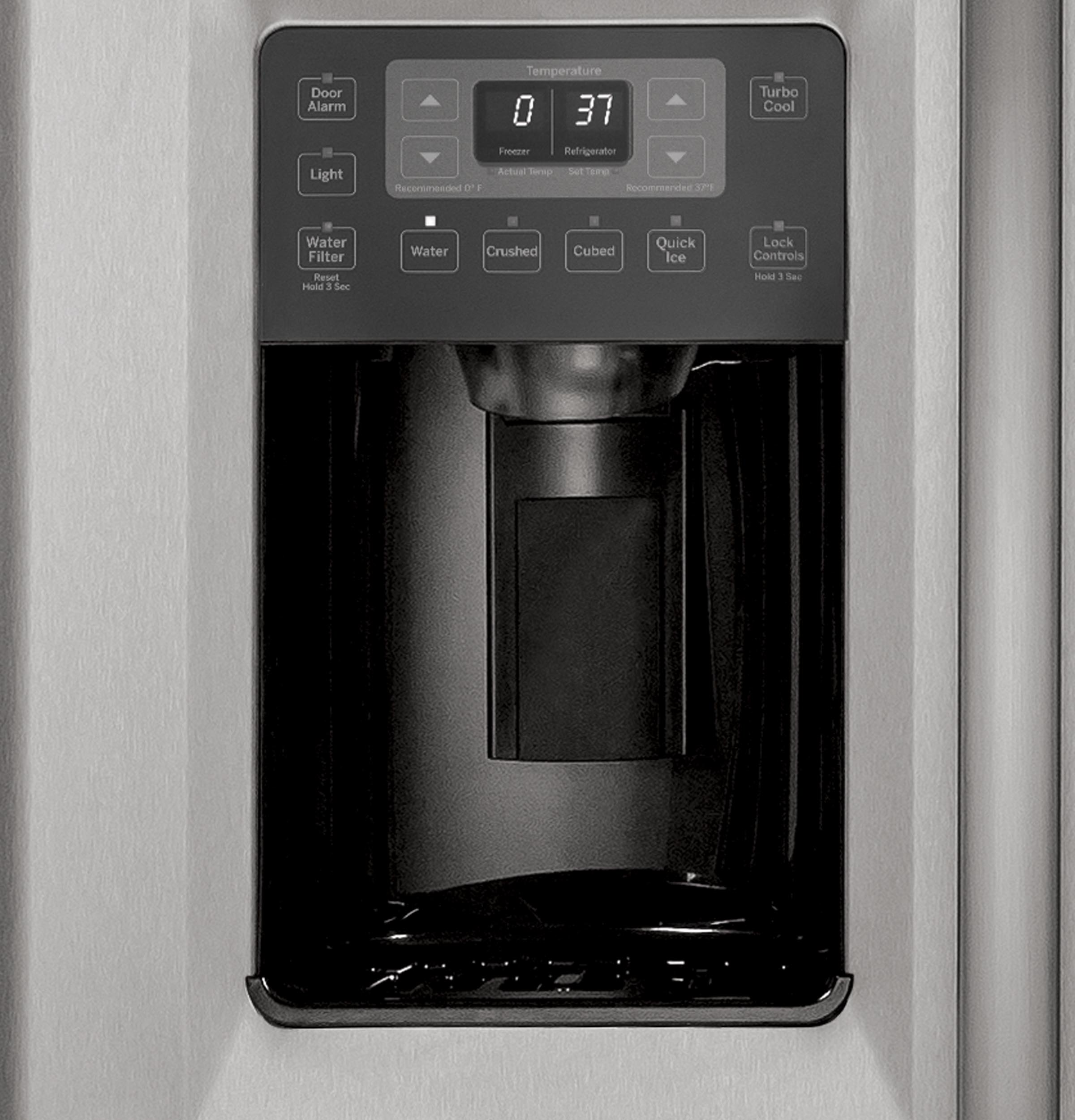 Series 24.6 Cu. Ft. Counter-Depth Side-by-Side Refrigerator PZS25KSESS