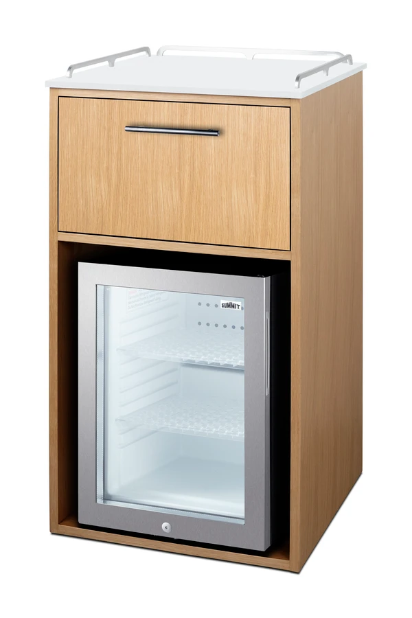 21" Wide Coffee Station With Minibar QCSDR3OAK