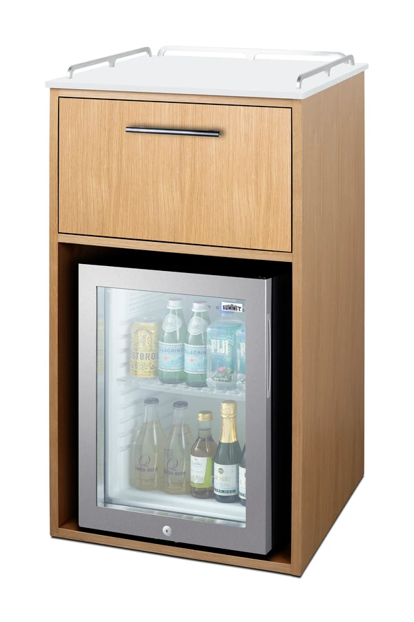 21" Wide Coffee Station With Minibar QCSDR3OAK