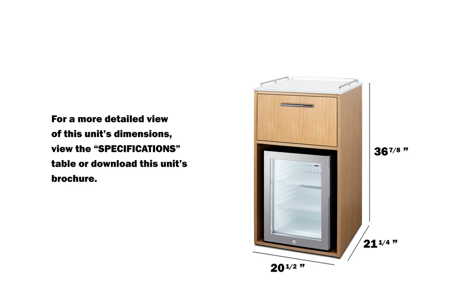 21" Wide Coffee Station With Minibar QCSDR3OAK