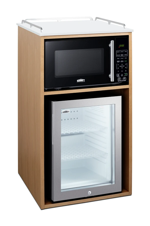 21" Wide Coffee Station With Minibar & Microwave QCSMW1OAK
