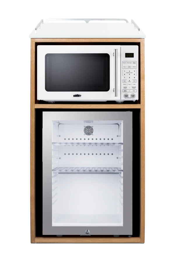 21" Wide Coffee Station With Minibar & Microwave QCSMW1OAKW