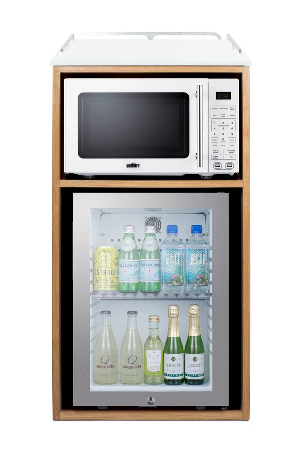 21" Wide Coffee Station With Minibar & Microwave QCSMW1OAKW