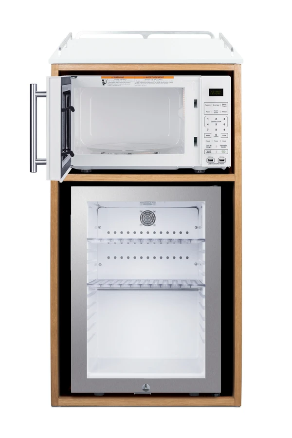 21" Wide Coffee Station With Minibar & Microwave QCSMW1OAKW