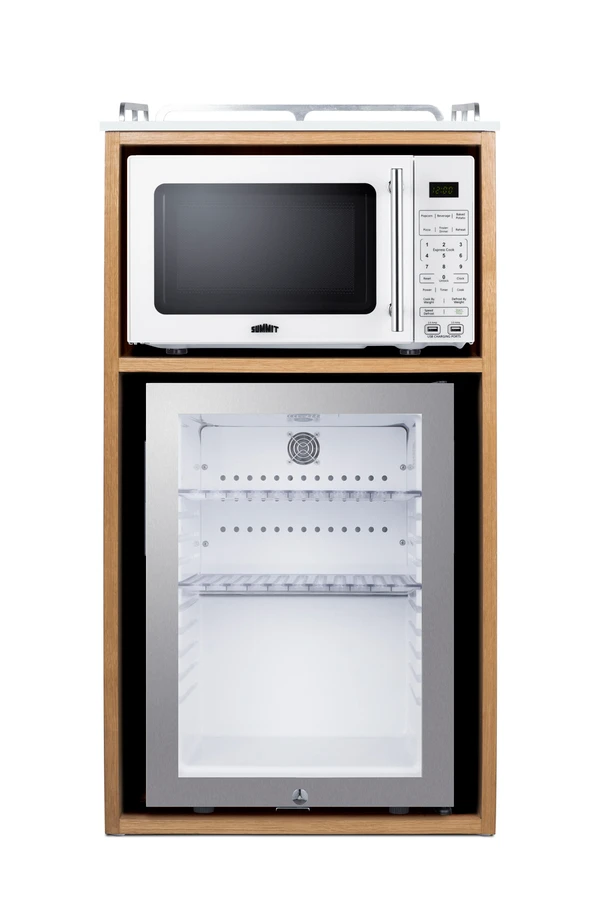 21" Wide Coffee Station With Minibar & Microwave QCSMW1OAKW