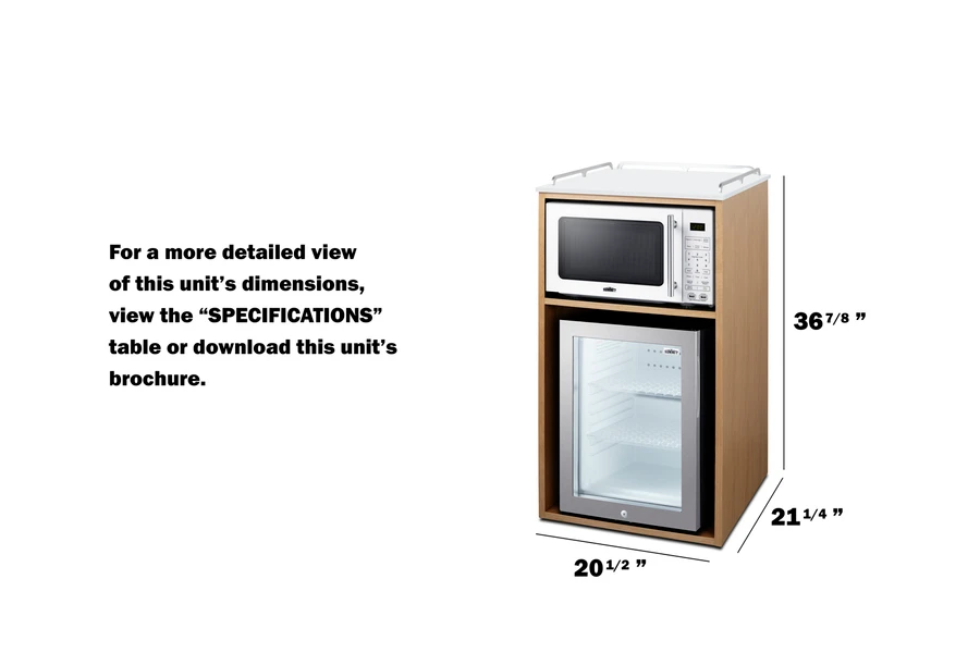 21" Wide Coffee Station With Minibar & Microwave QCSMW1OAKW