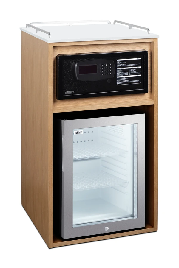 21" Wide Coffee Station With Minibar & In-Room Safe QCSSF2OAK