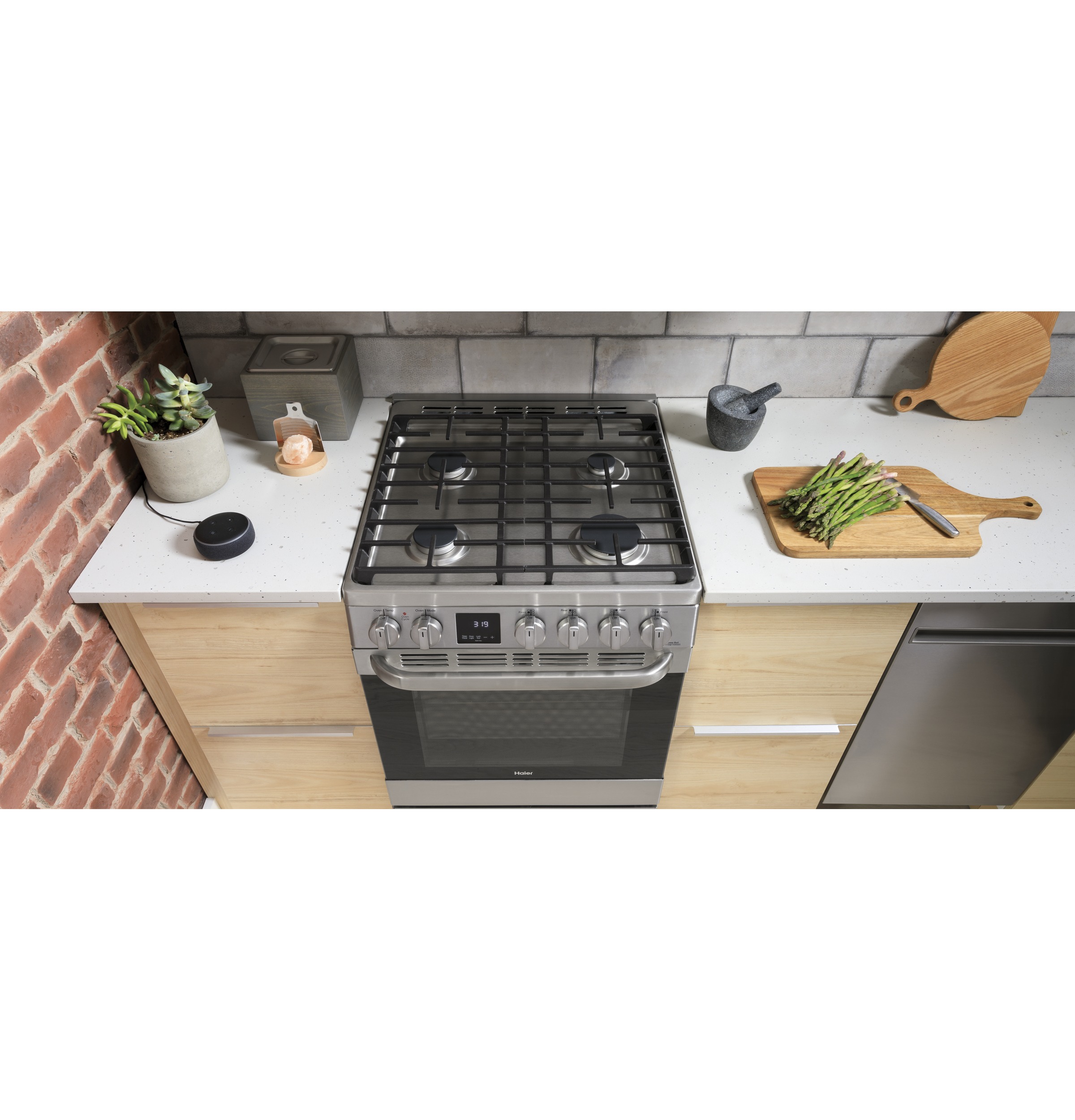 24" 2.9 Cu. Ft. Gas Free-standing Range With Convection And Modular Backguard QGAS740RMSS