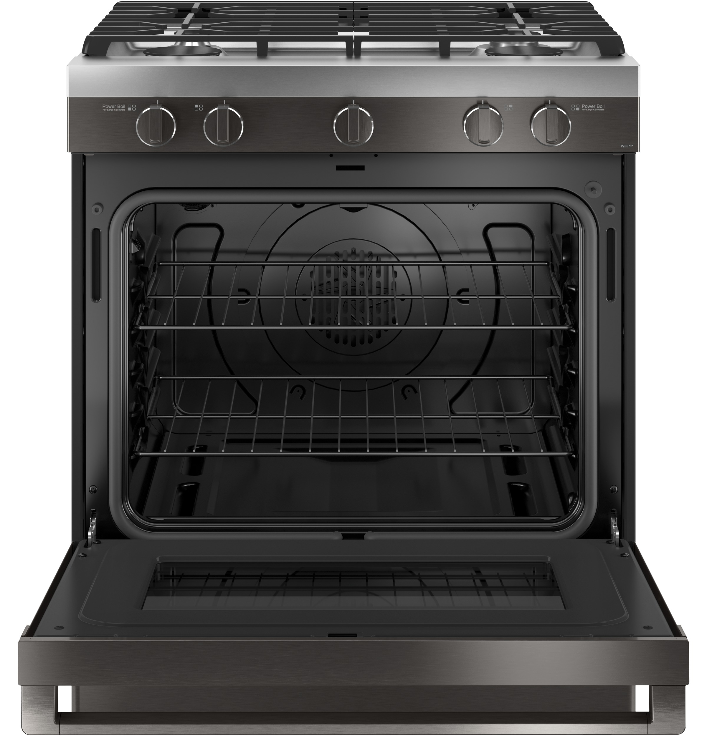 30" Smart Slide-In Gas Range with Convection30" Smart Slide-In Gas Range with Convection QGSS740BNTS