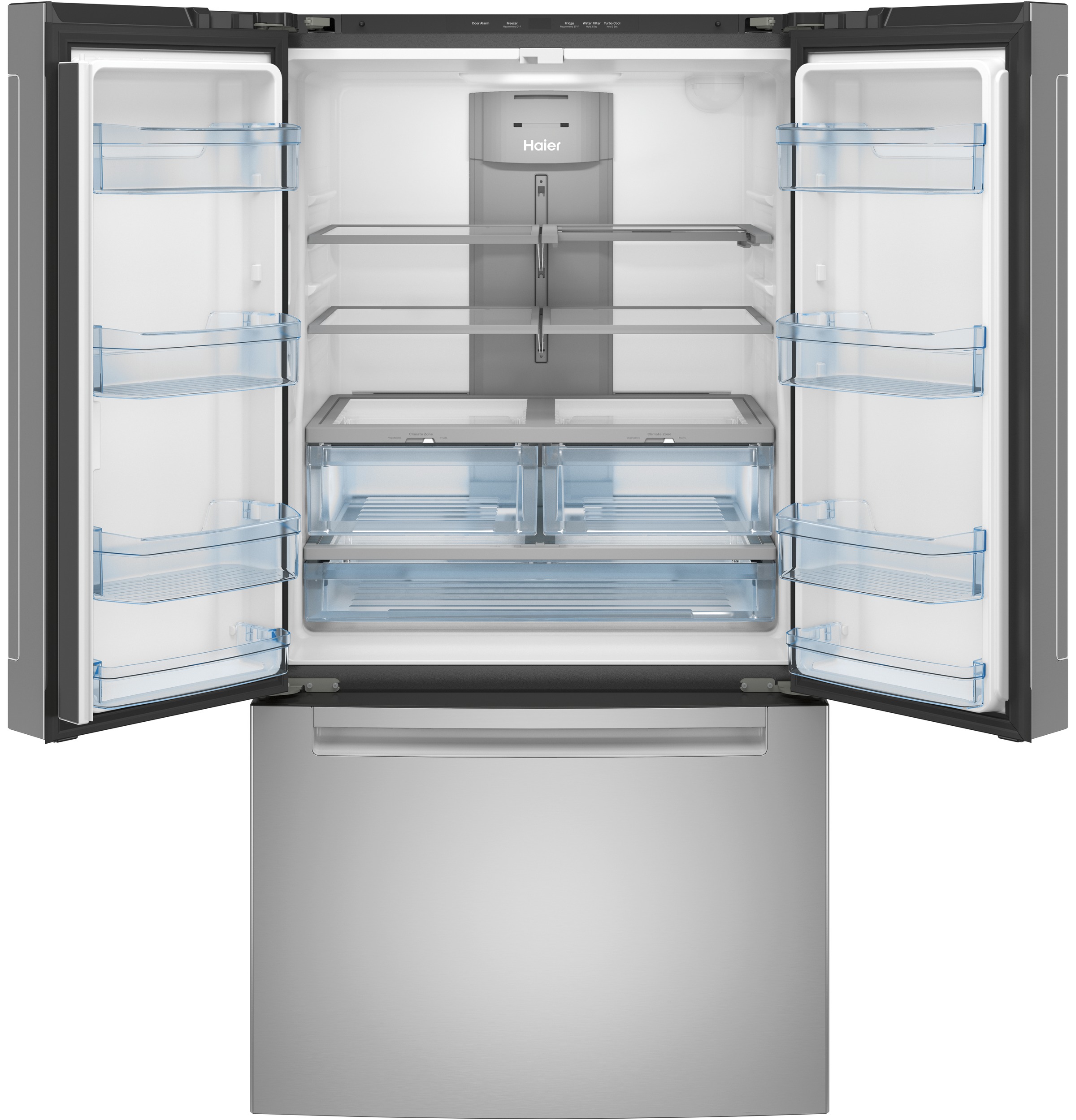 Haier ENERGY STAR® 27.0 Cu. Ft. Fingerprint Resistant French-Door RefrigeratorHaier ENERGY STAR® 27.0 Cu. Ft. Fingerprint Resistant French-Door Refrigerator view 3