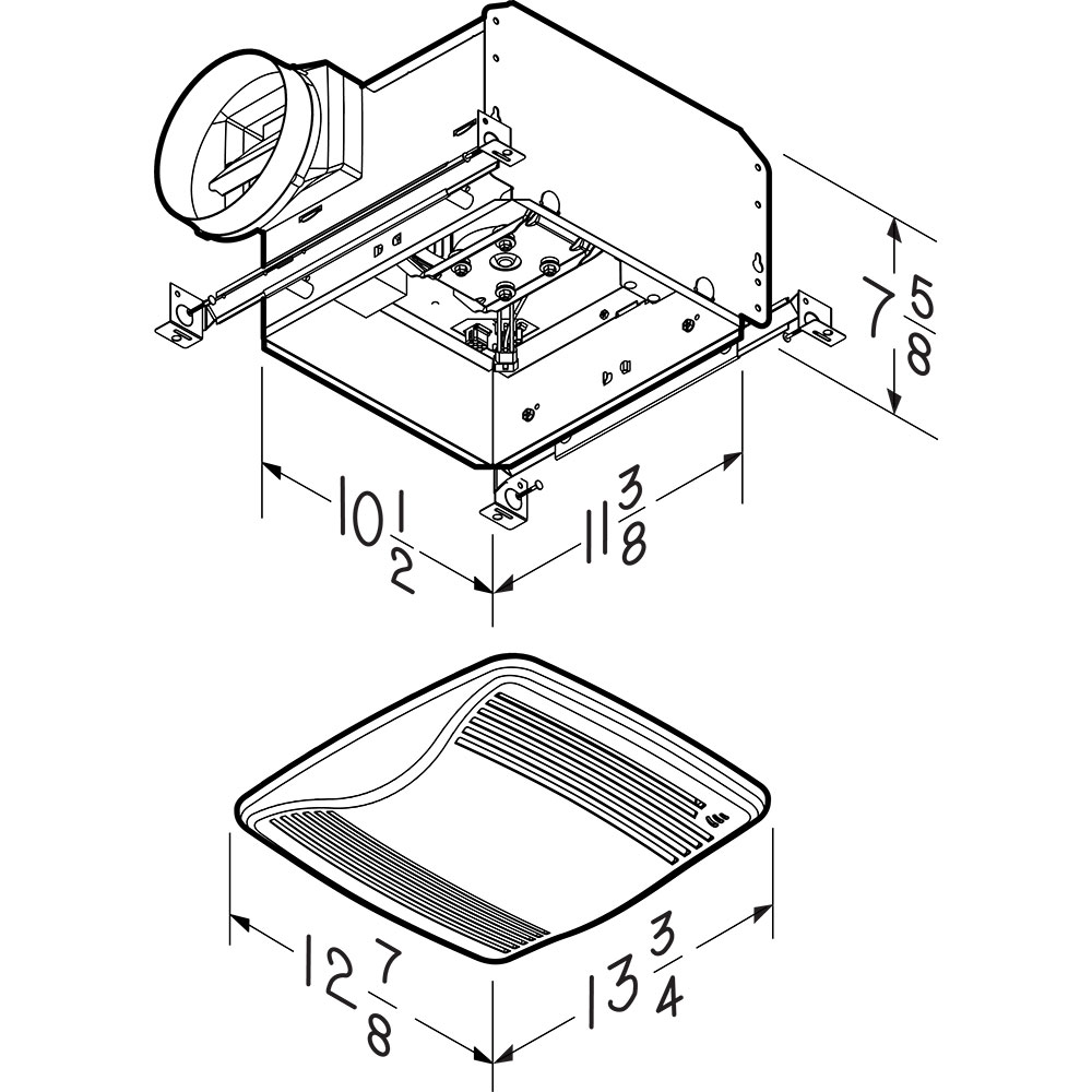 110 CFM Humidity Sensing Exhaust Vent Fan QTXE110S