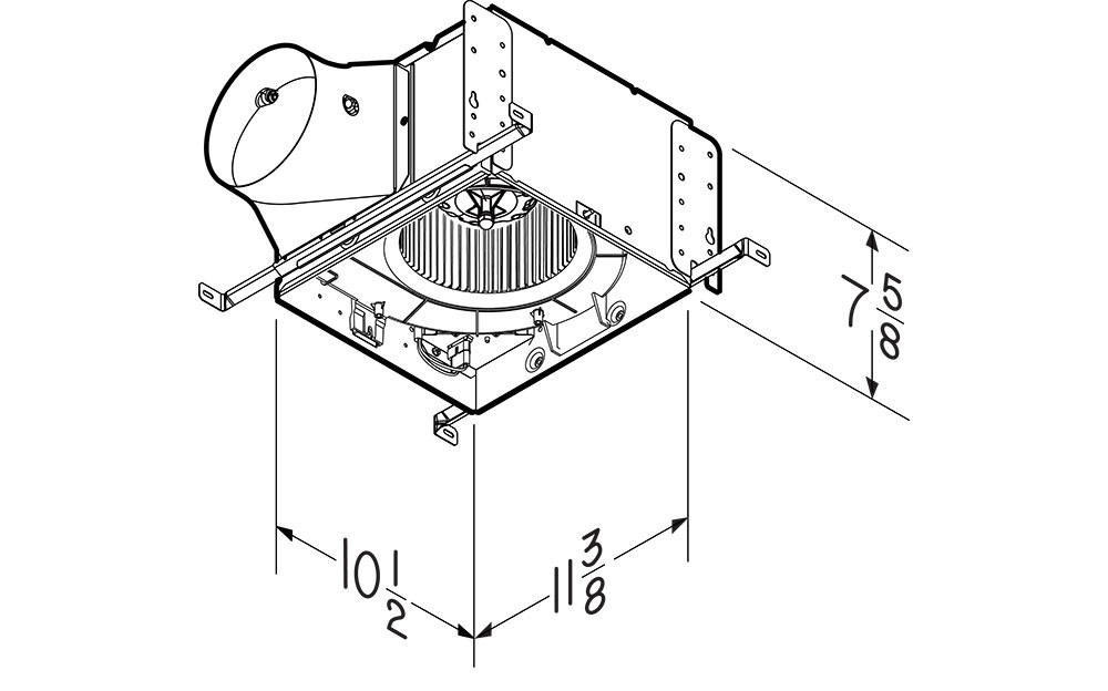 QT DC 110-130-150 Selectable CFM, Humidity Sensing Housing Pack, <0.3-0.4-0.7 Sones QTXEDCSH