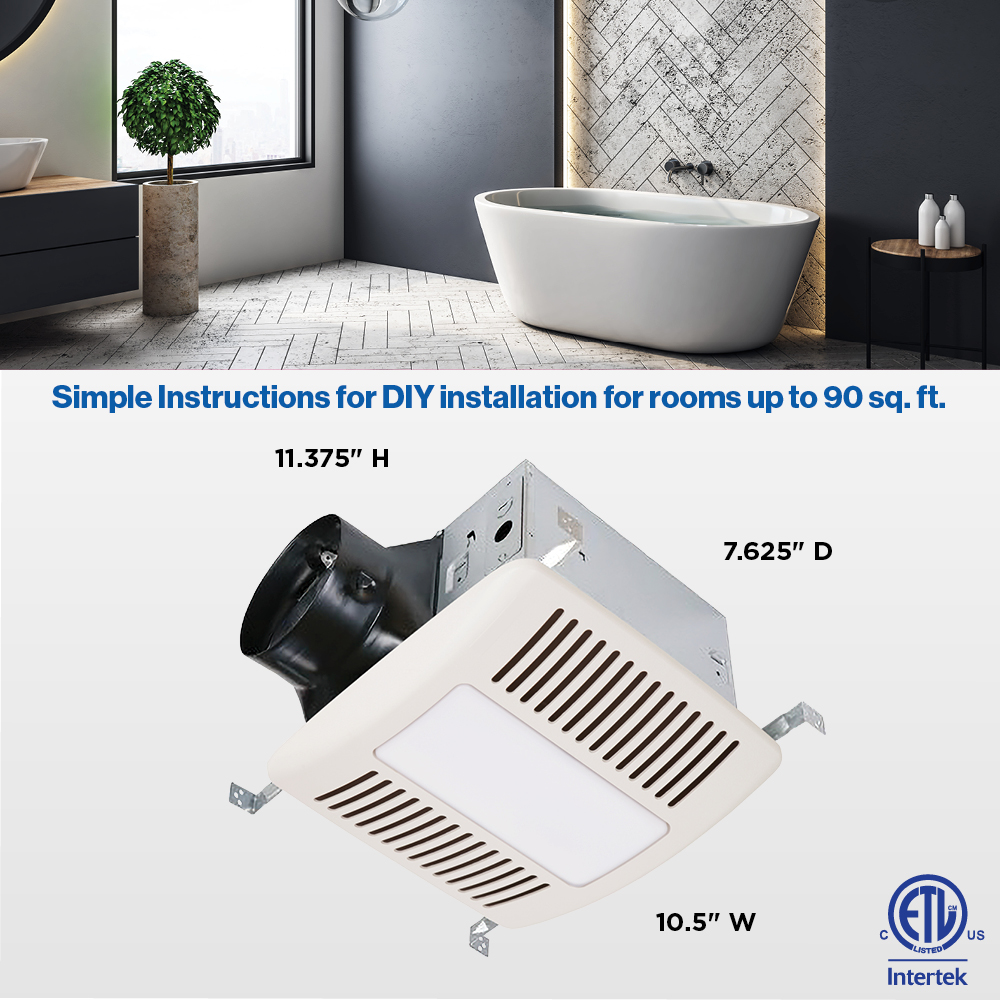 Haier ENERGY STAR® 140 CFM Bathroom Exhaust Fan with LED LightsHaier ENERGY STAR® 140 CFM Bathroom Exhaust Fan with LED Lights QVE110DTWW