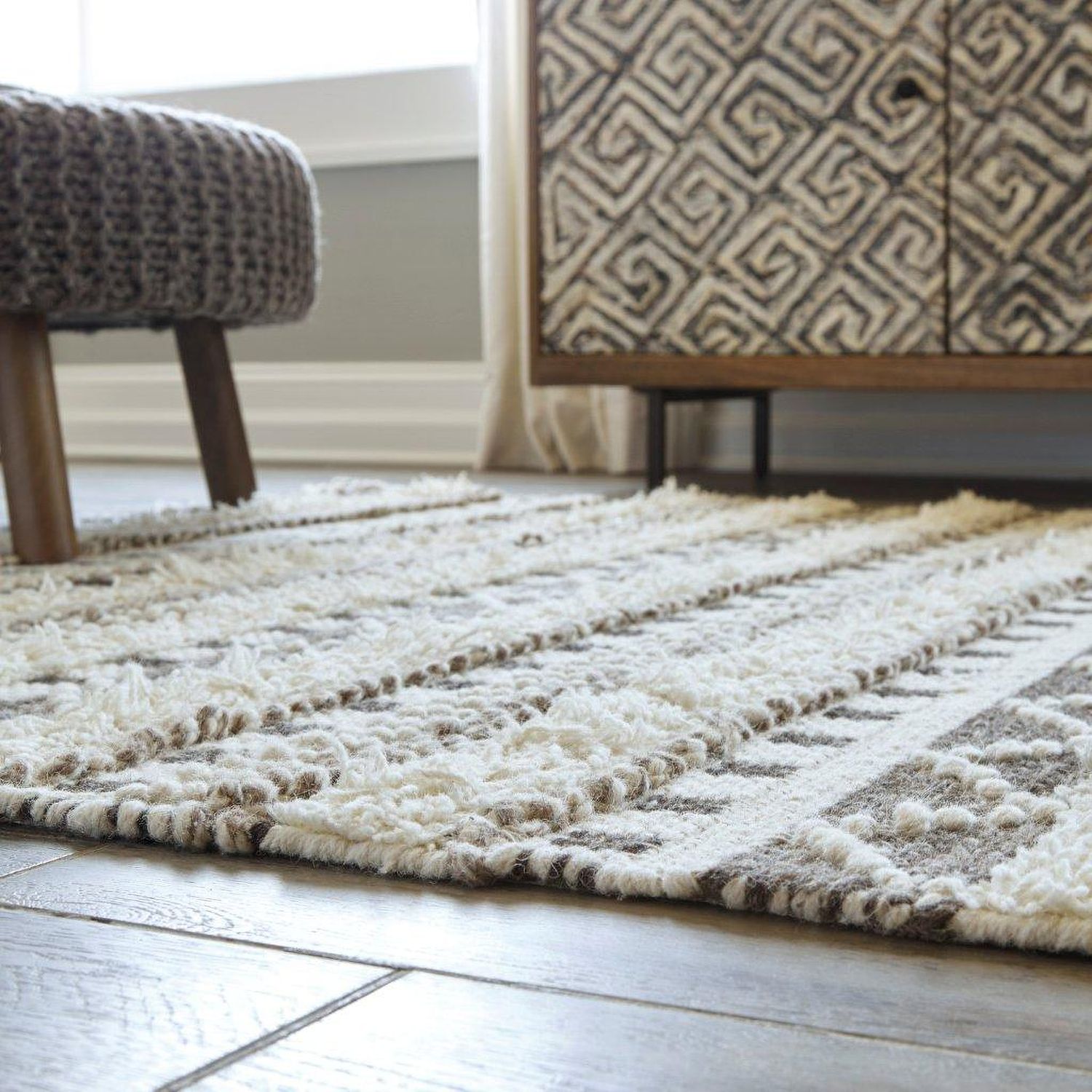 Karalee Ivory And Brown Large Rug R404441