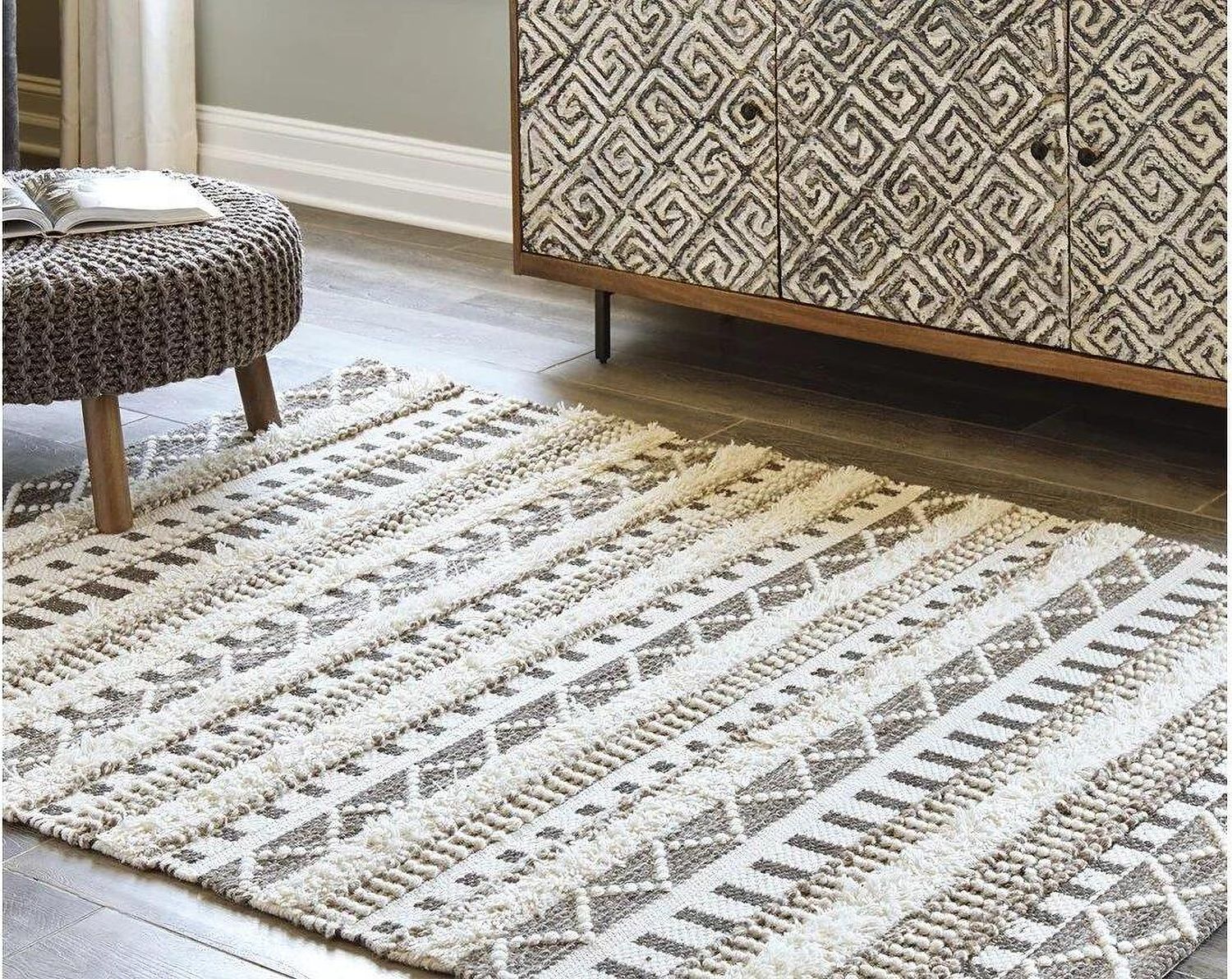 Karalee Ivory And Brown Small Rug R404442