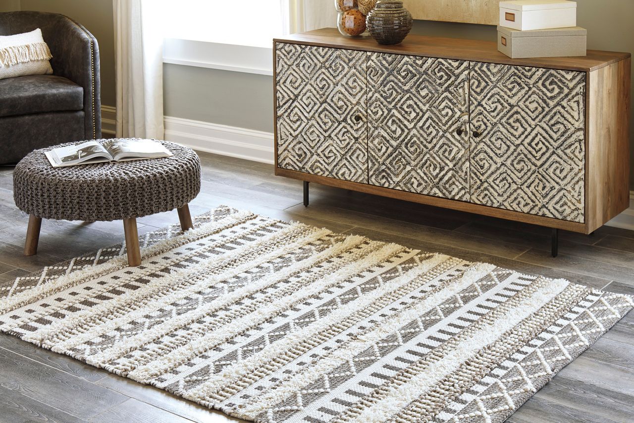 Karalee Ivory And Brown Small Rug R404442