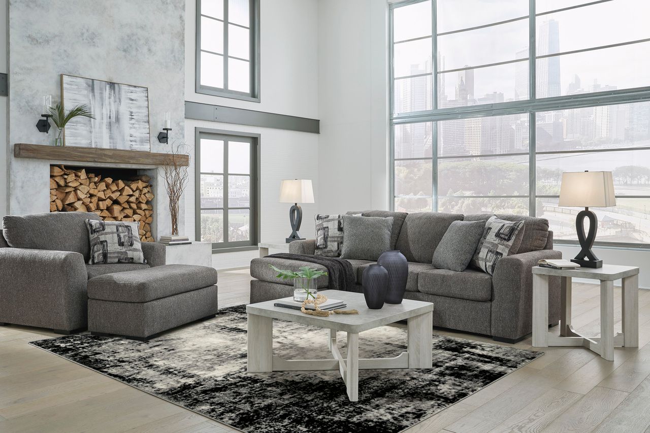 Zekeman Black Cream and Gray Large Rug R404921
