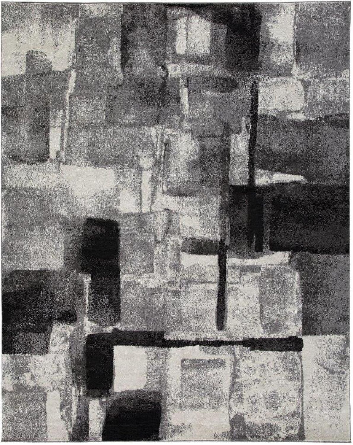 Brycebourne Black Cream and Gray Small Rug R404982