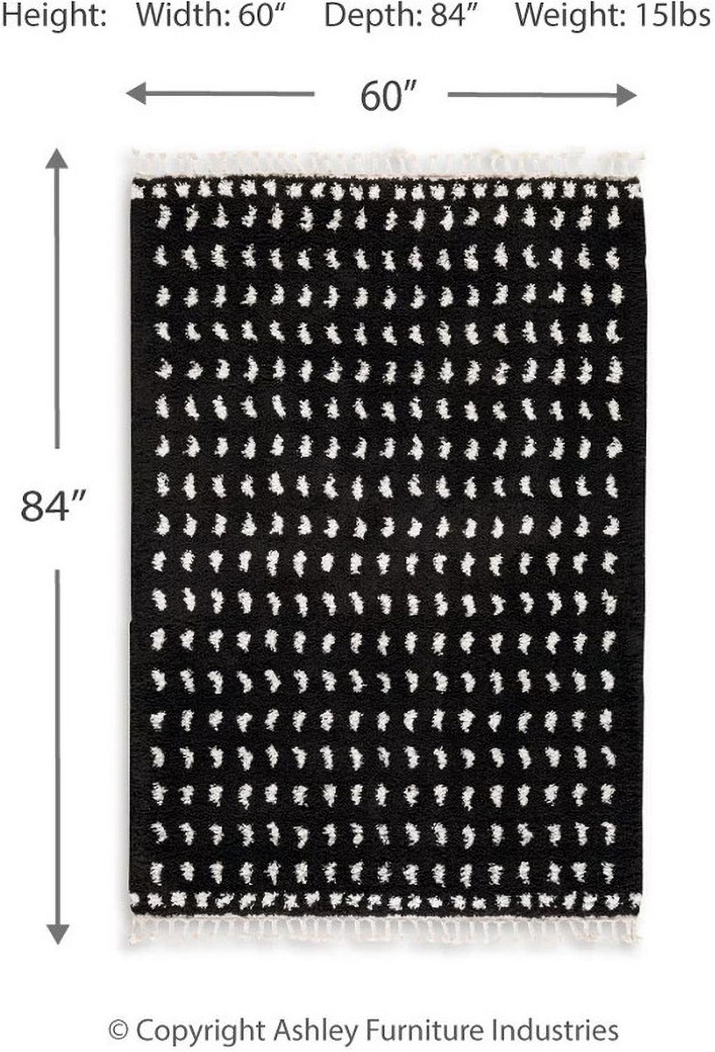 Minston Black And White Medium Rug R405952