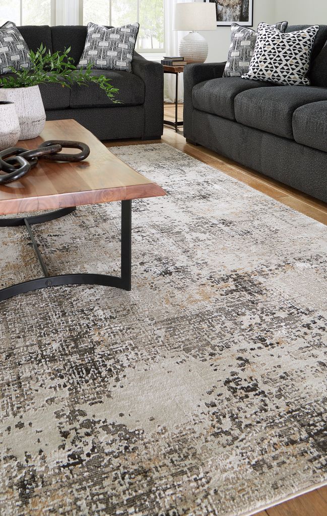 Elaning Large Rug In Black And Cream And Gray R406701