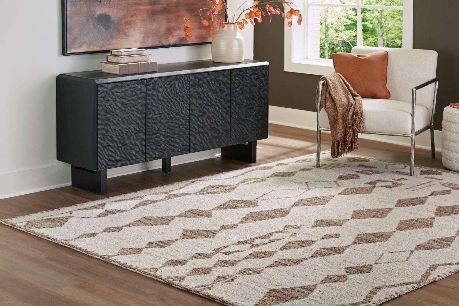Brettler Large Rug In Beige and Brown R406791