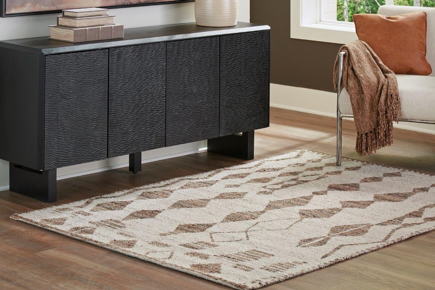 Brettler Medium Rug In Beige and Brown R406792
