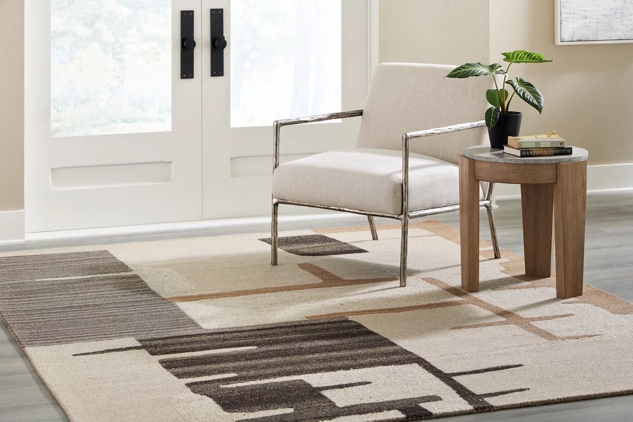 Kencher Large Rug In Beige and Brown R406821
