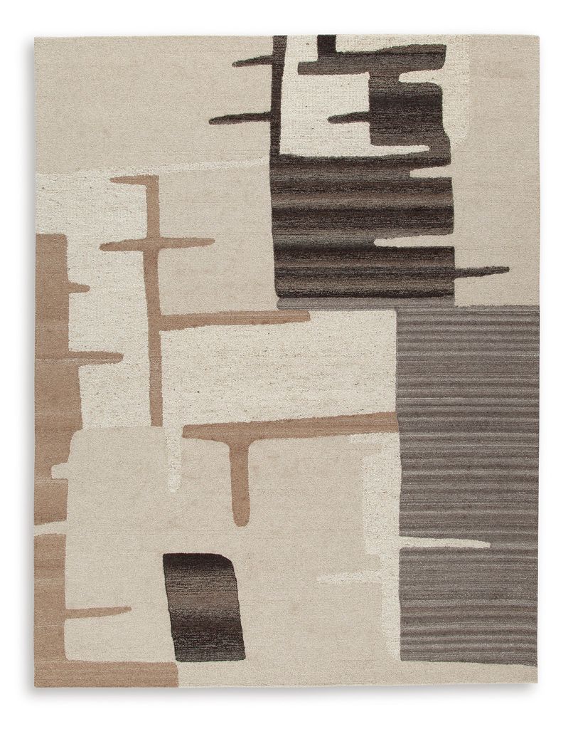 Kencher Large Rug In Beige and Brown R406821