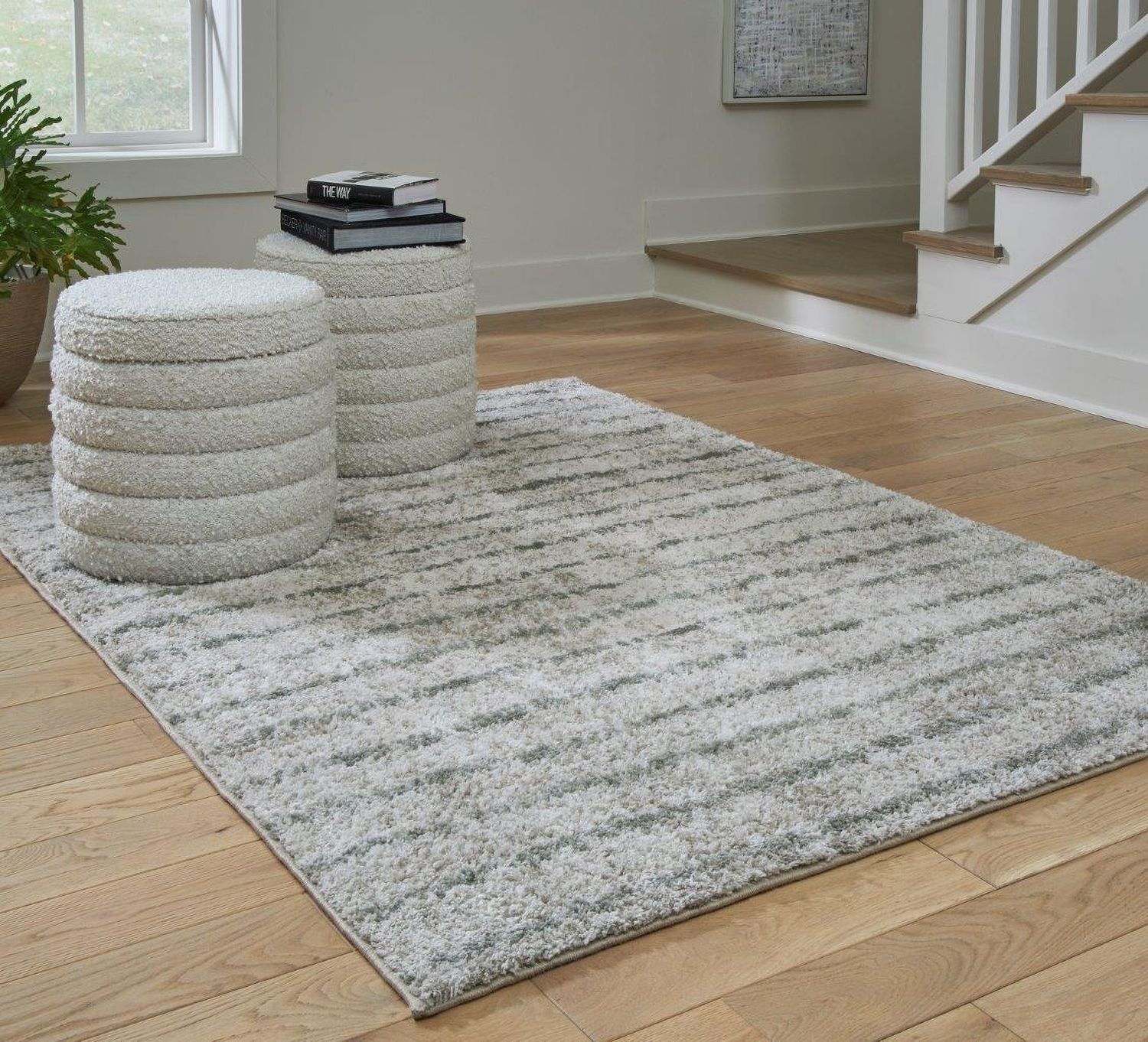 Laddway Medium Rug In Cream and Green R406882