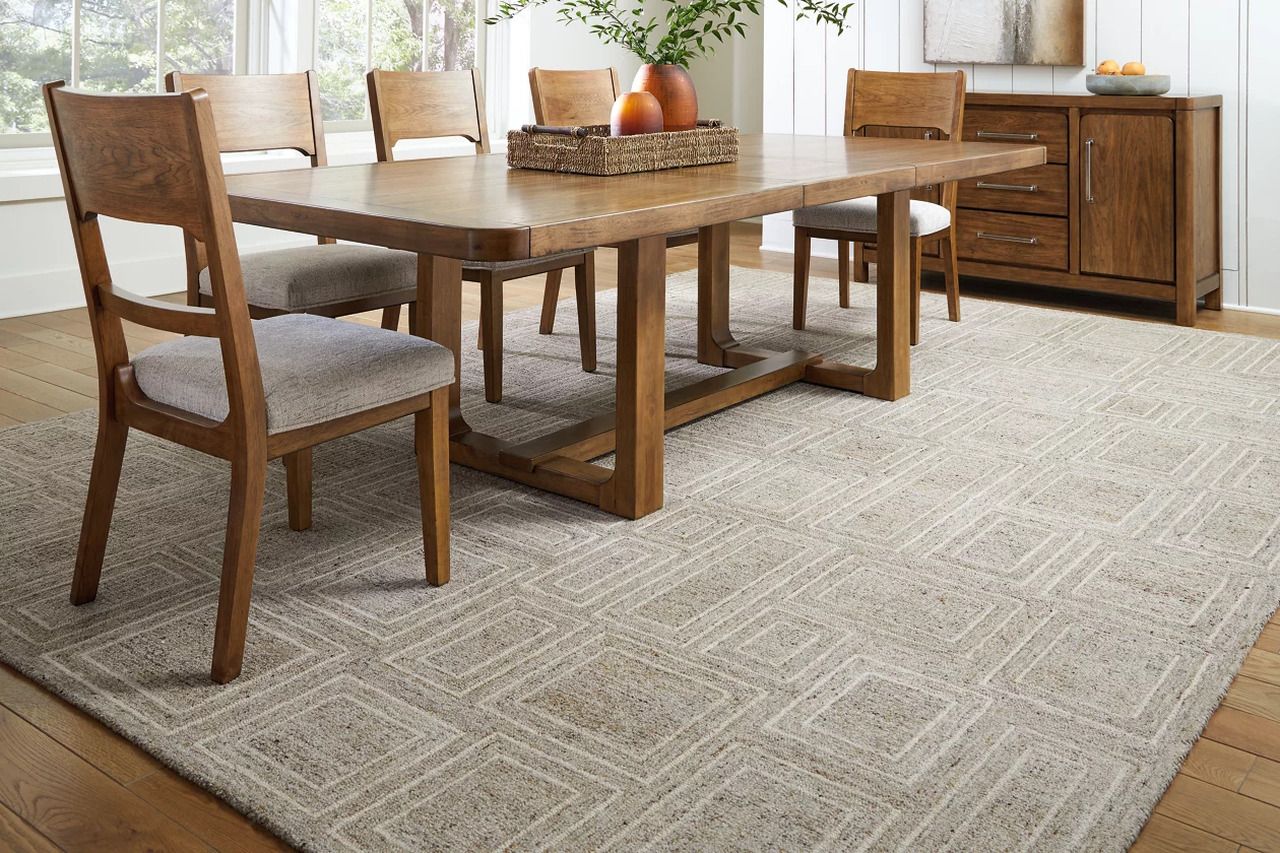 Brickburgh Extra Large Rug In Gray and Ivory R406900