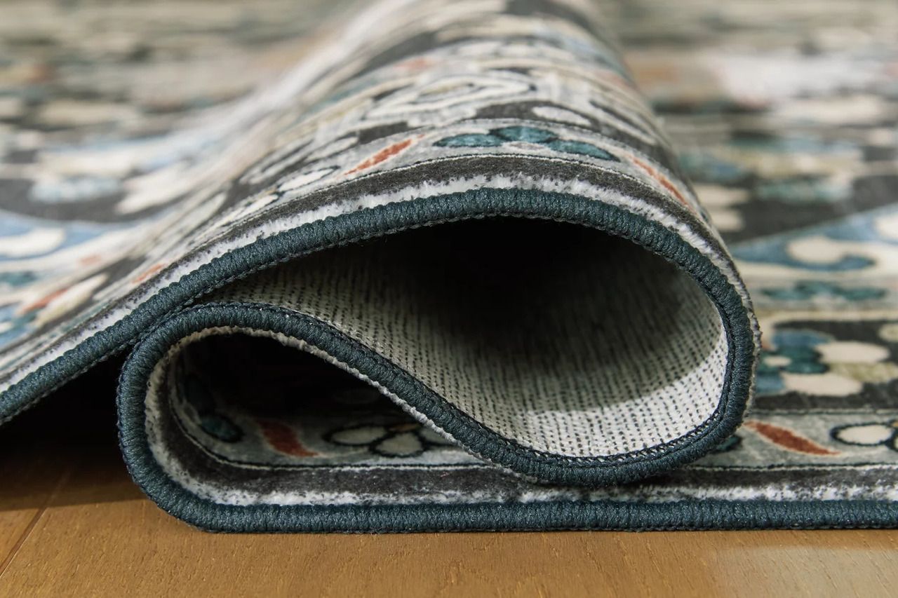 Leningston 8' x 10' Washable Rug In Black/Cream/Blue R407061