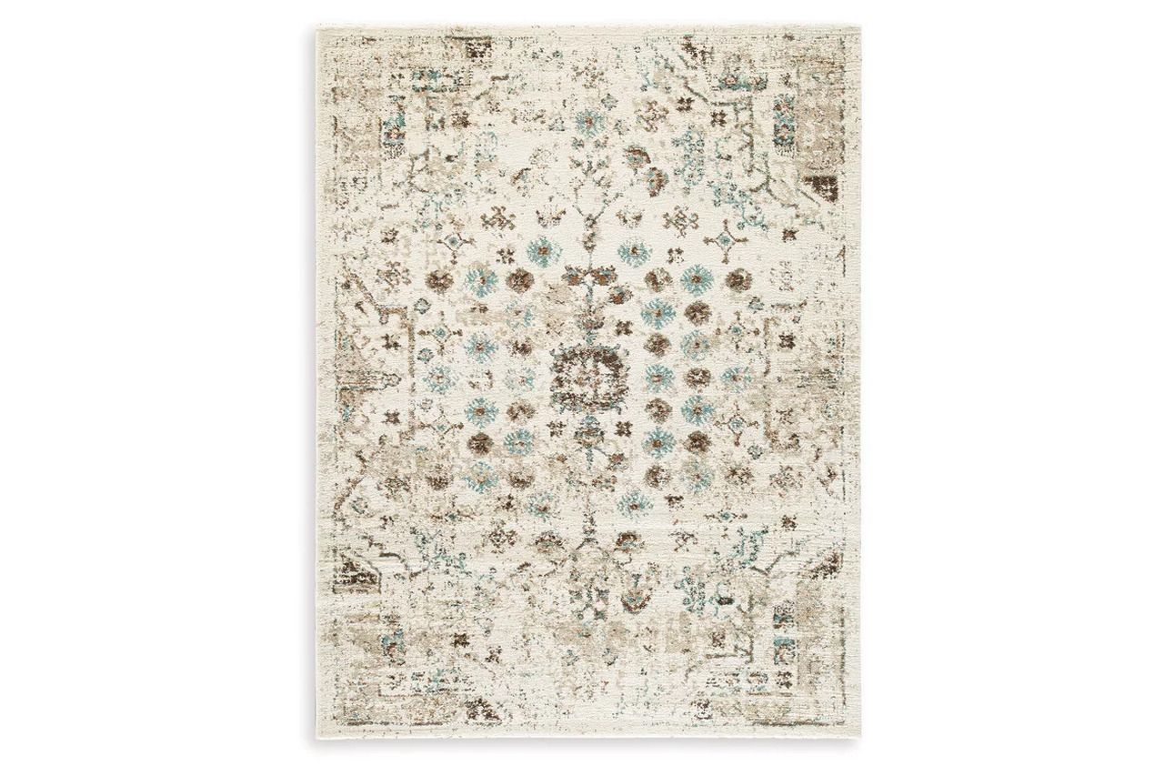 Jossler 5' x 7' Rug In Ivory/Brown/Teal R407072